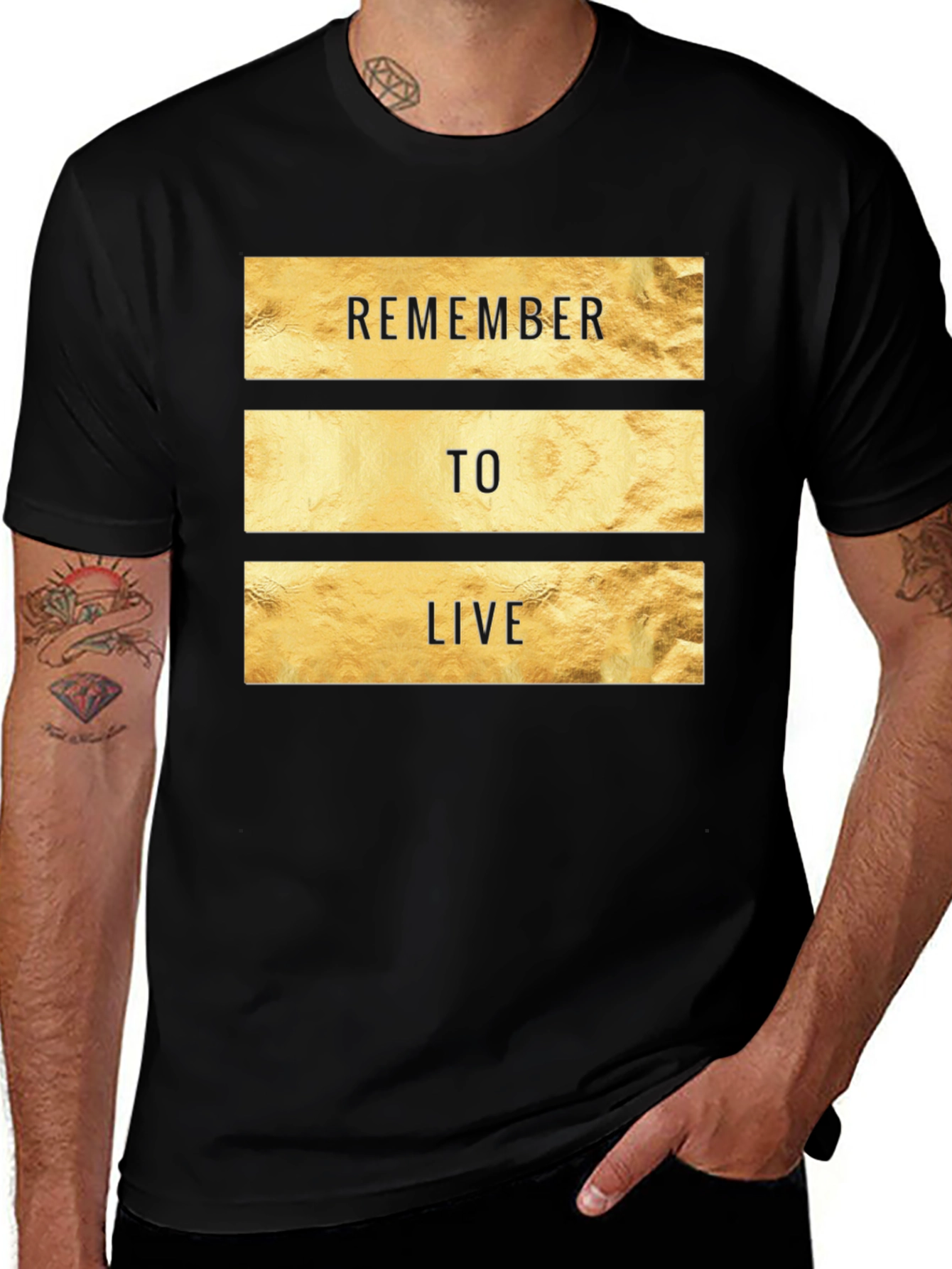 Variant 2 of Remember to Live Graphic T-Shirt - Black