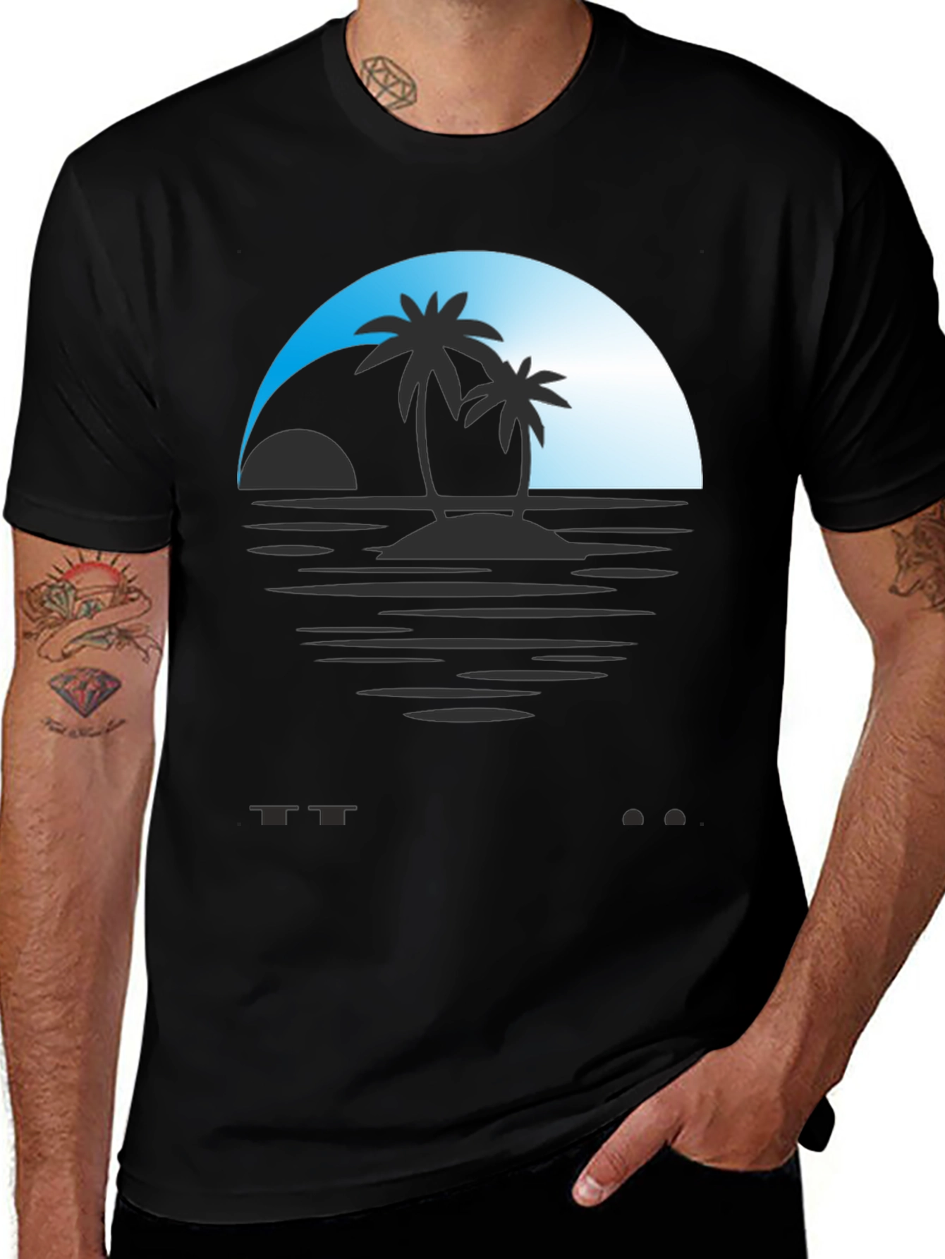 Variant 12 of Sunset Palm Tee - Island Life