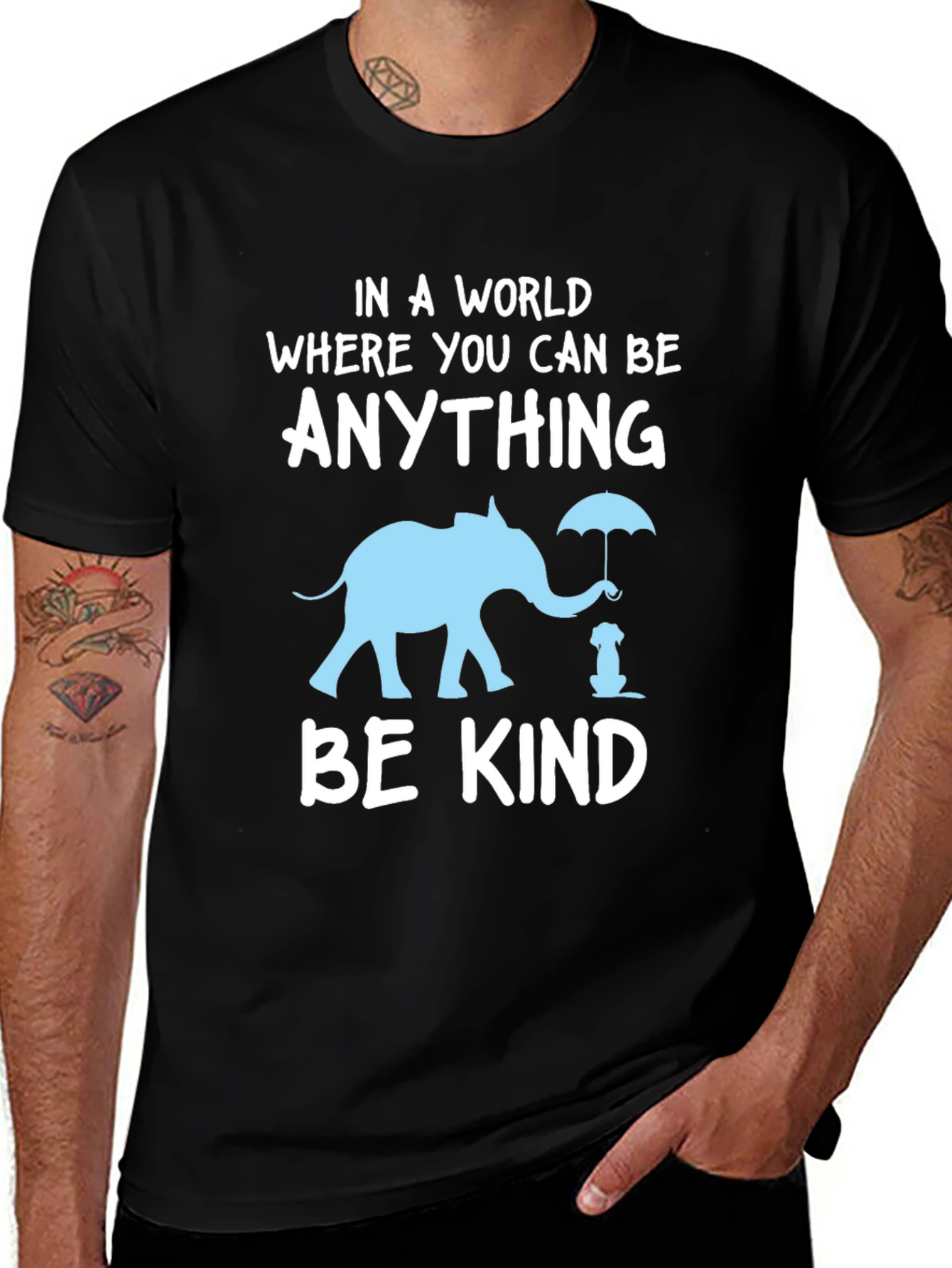 Variant 24 of Be Kind T-Shirt: Elephant and Dog Graphic Tee
