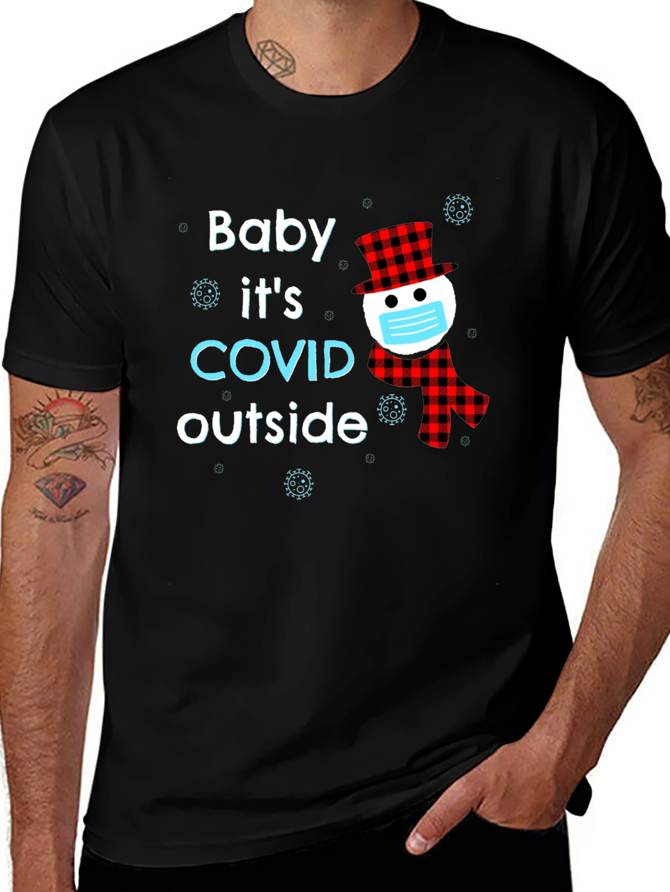 Black Baby It's COVID Outside Novelty T-Shirt main image