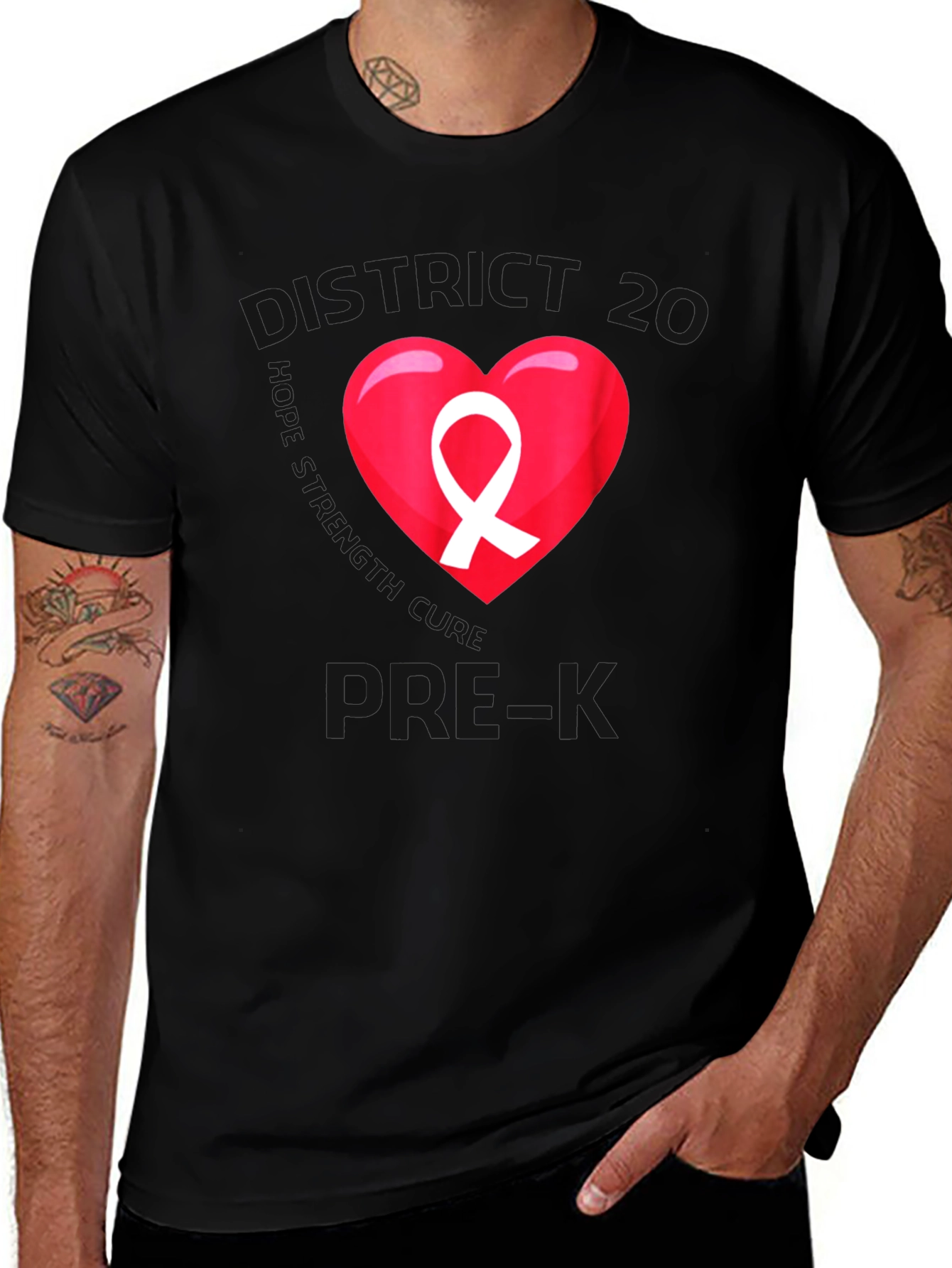Variant 24 of Red Heart Ribbon Awareness T-Shirt - Support the Cause!