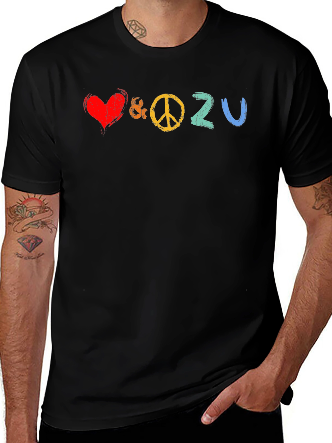 Variant 10 of Love and Peace Graphic T-Shirt