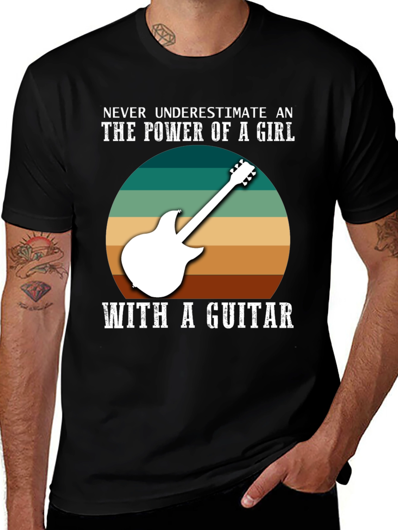 Variant 9 of Girl Guitar Power T-Shirt - Music Lover Tee
