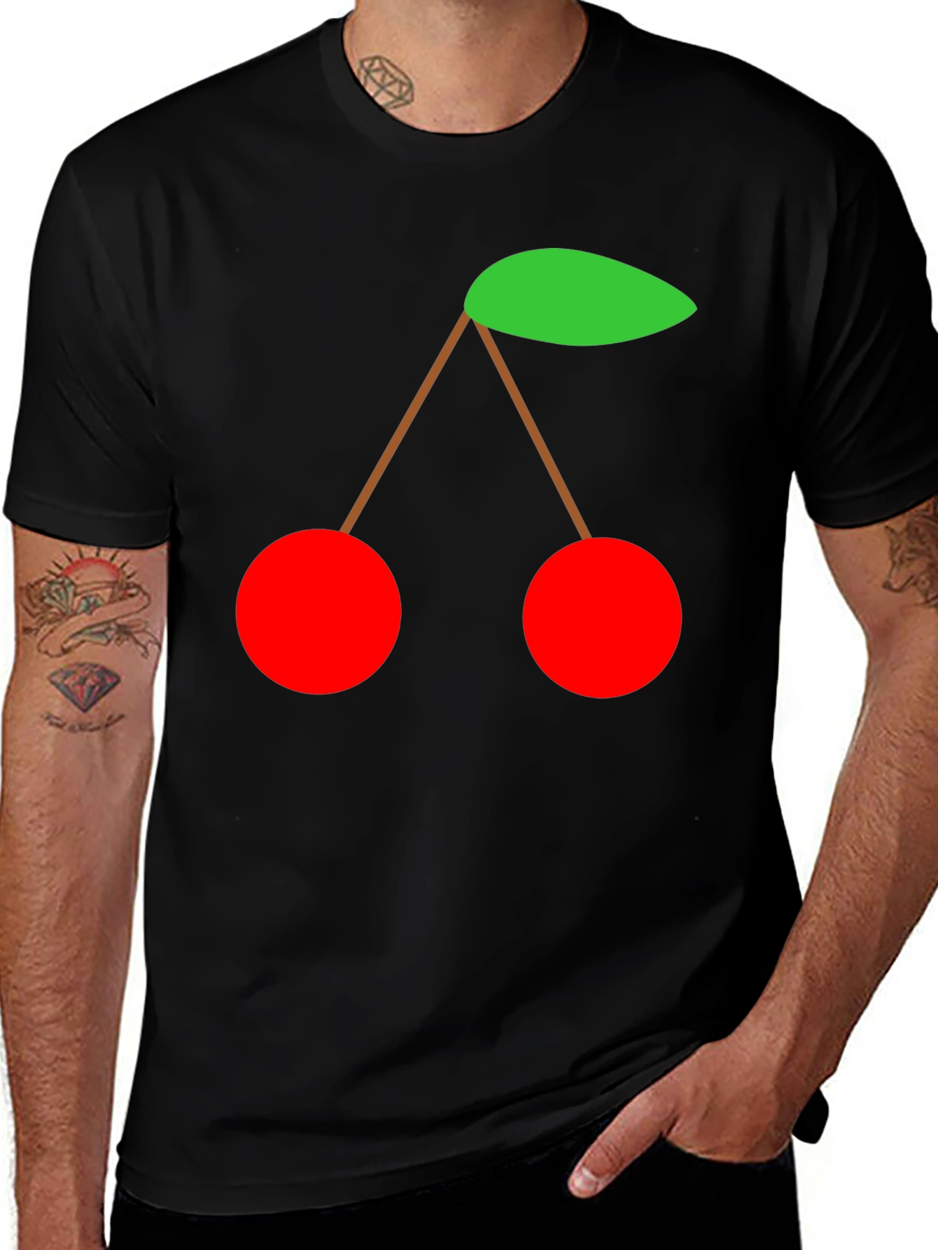 Cherry Graphic Tee - Black Unisex T-Shirt
