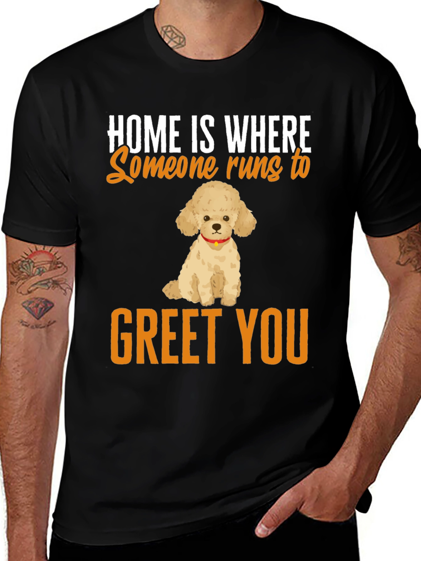 Variant 9 of Home is Where Poodle Runs to Greet You T-Shirt