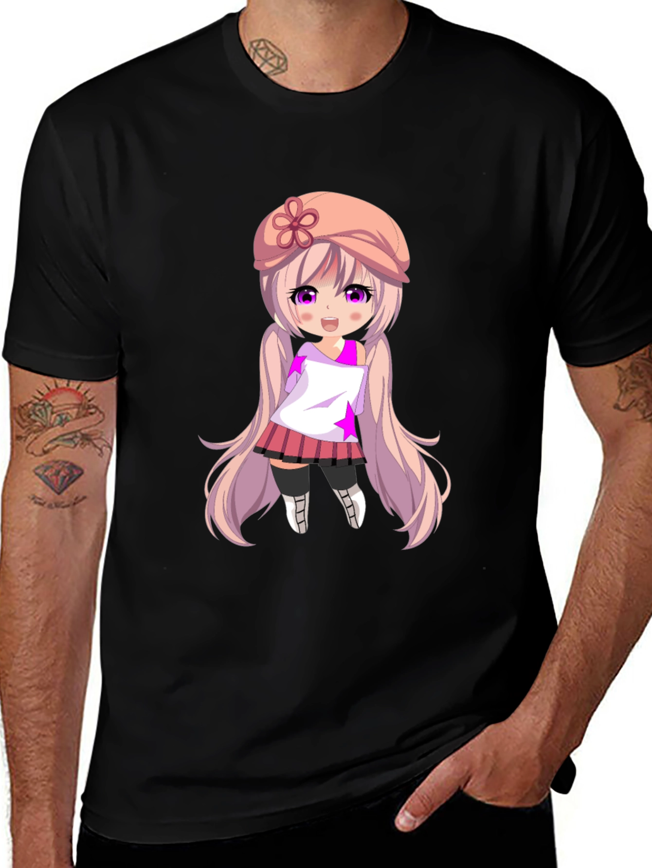 Variant 15 of Anime Girl Graphic Tee - Stylish Black T-Shirt