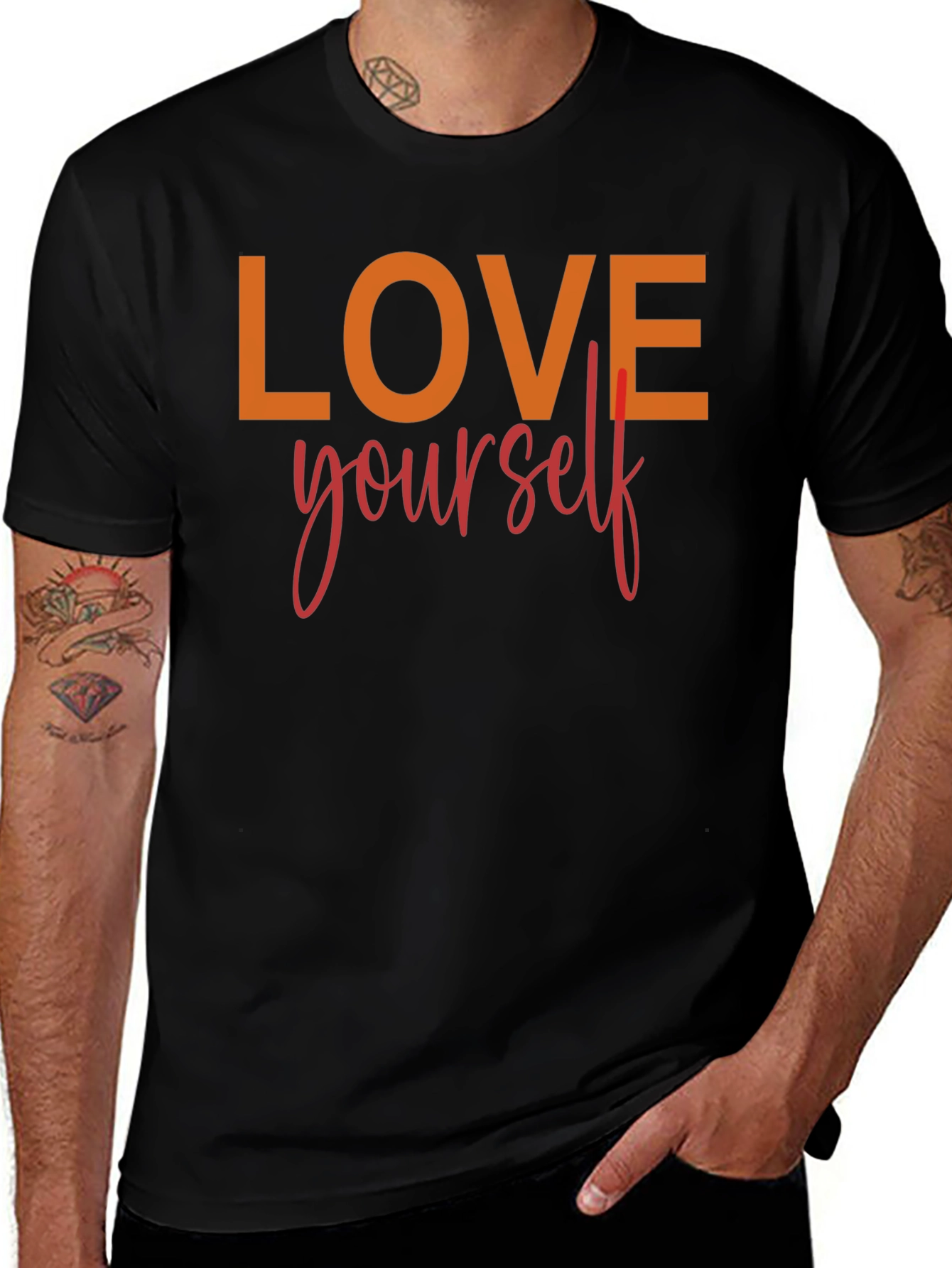 Variant 2 of Love Yourself Graphic Tee - Black