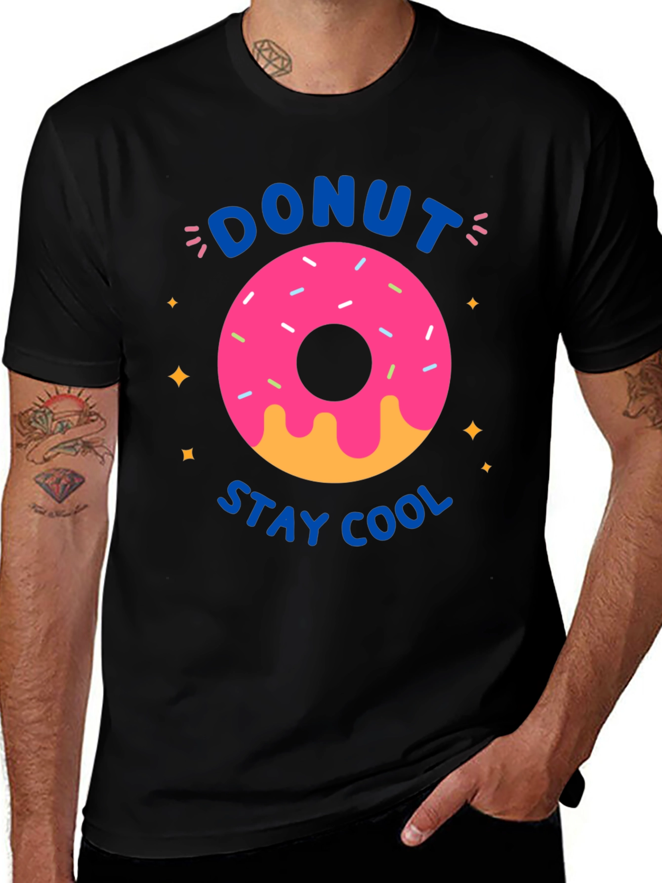 Variant 6 of Donut Stay Cool Graphic Tee - Black T-Shirt
