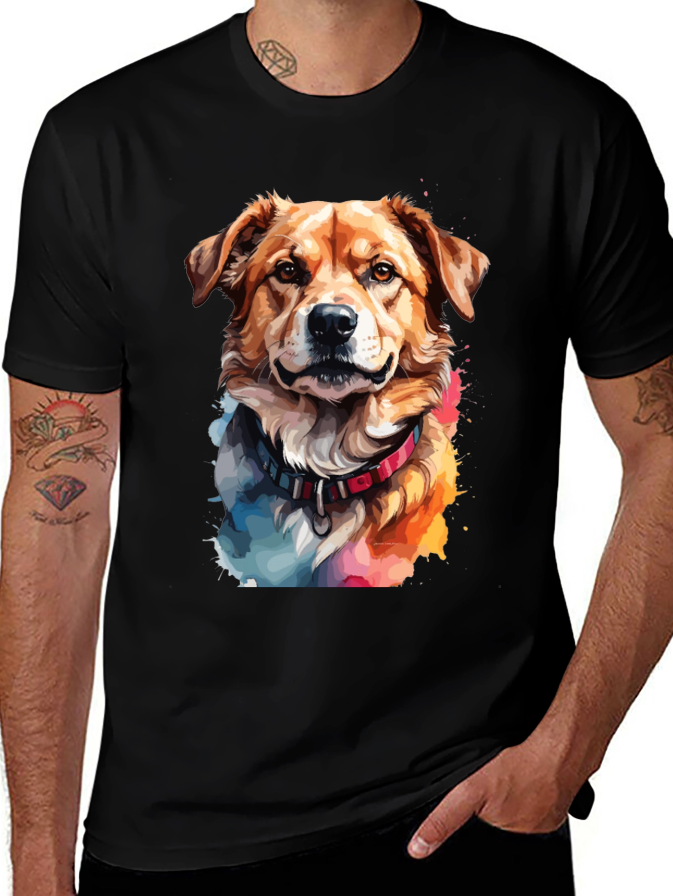 Variant 30 of Watercolor Dog Graphic T-Shirt - Unisex Casual Tee