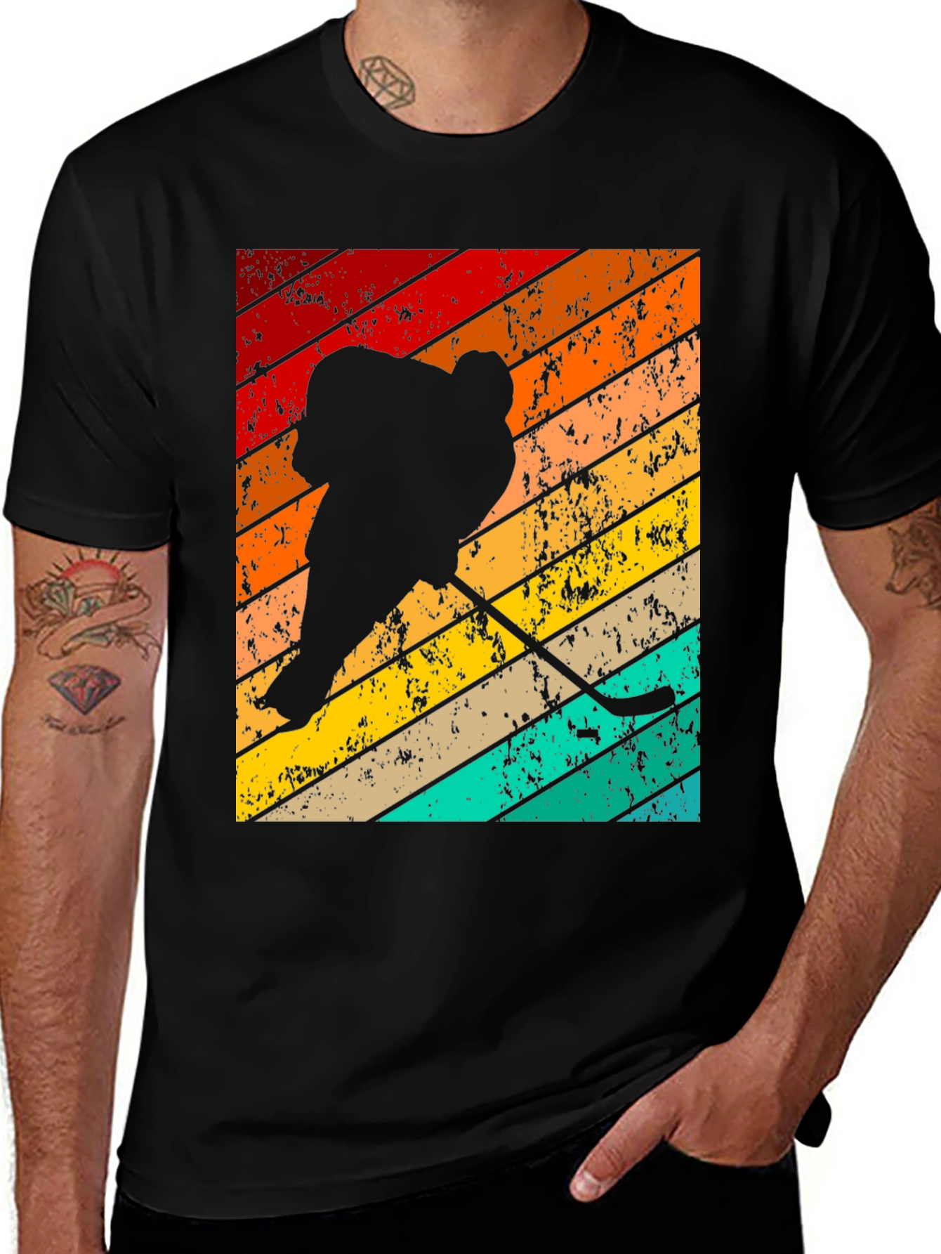 Variant 6 of Retro Hockey Player T-Shirt