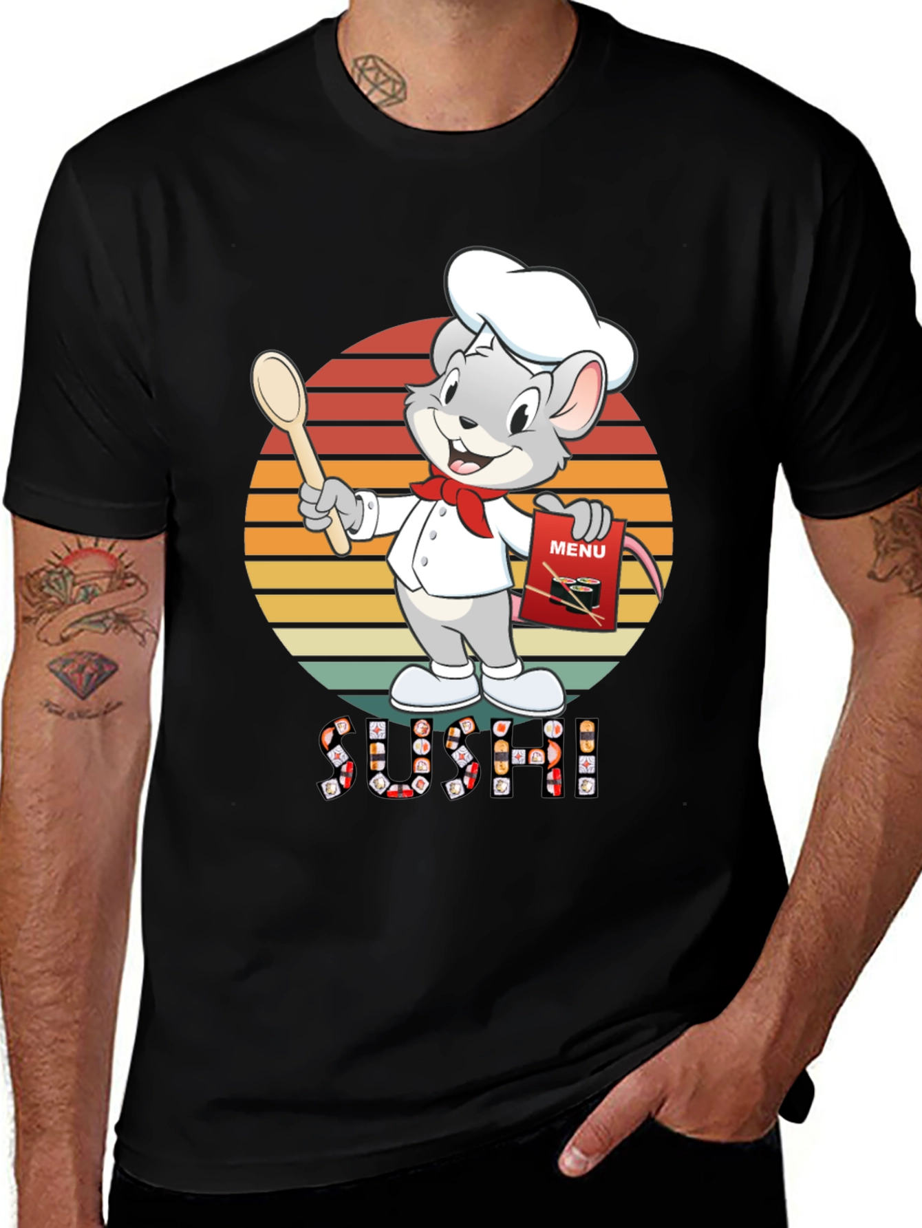 Variant 17 of Sushi Chef Mouse T-Shirt