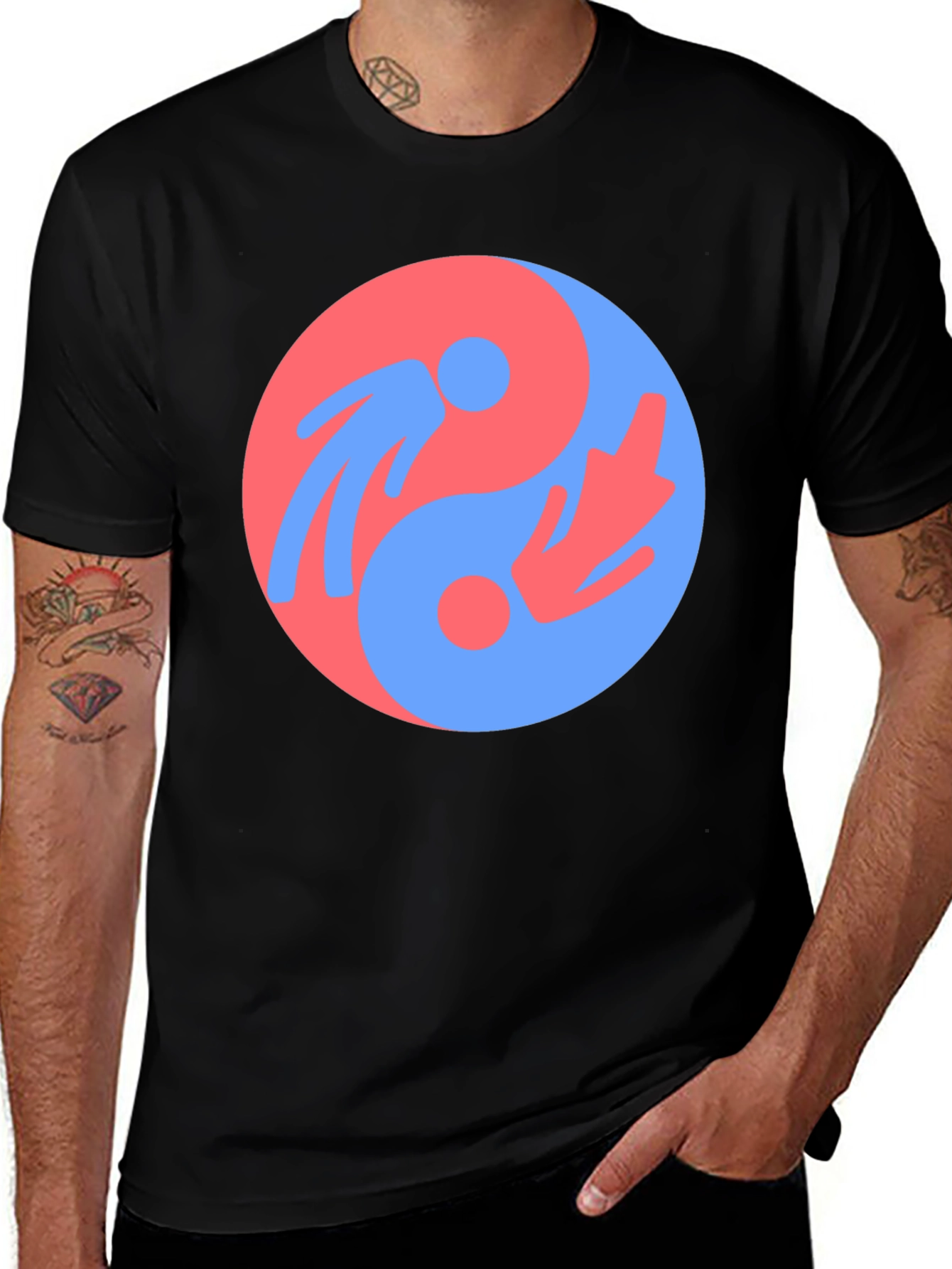 Variant 20 of Yin Yang Harmony Graphic Tee - Unisex Black T-Shirt
