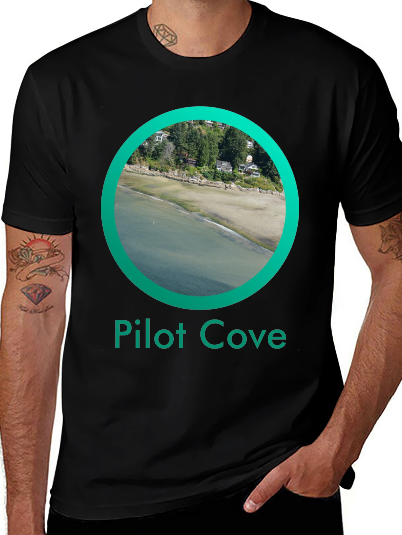 Variant 27 of Pilot Cove Graphic T-Shirt - Coastal Scene