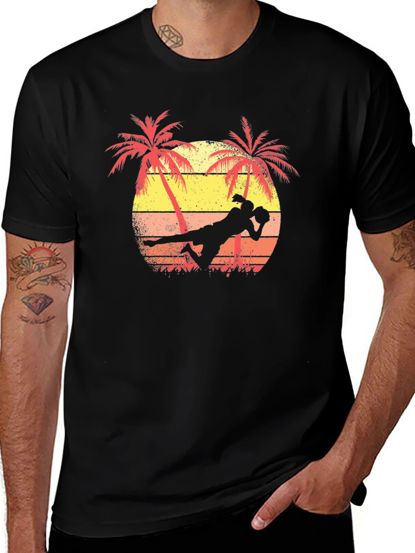 Variant 3 of Retro Sunset Volleyball T-Shirt