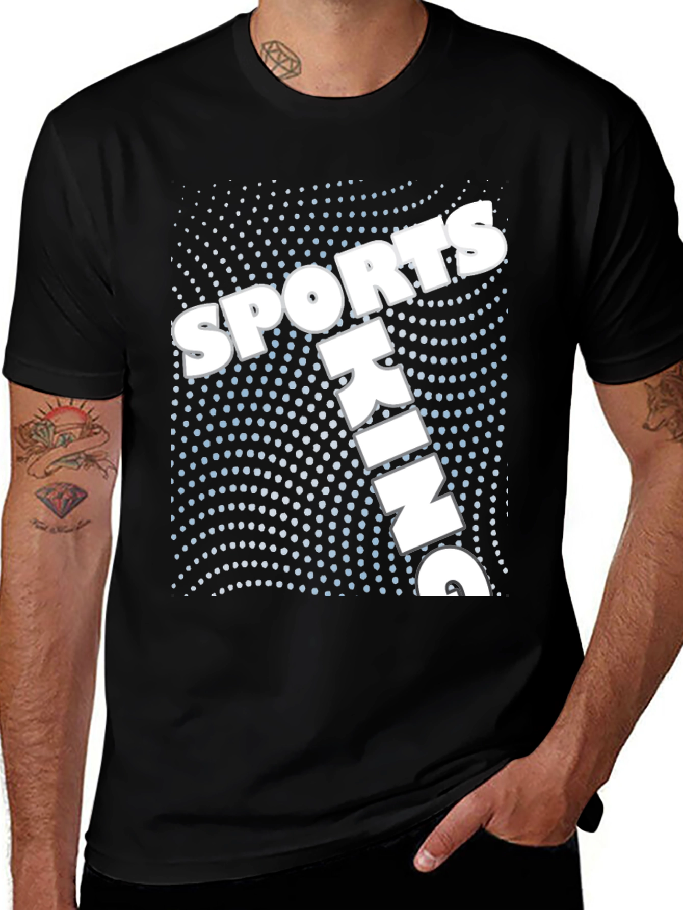 Variant 26 of Sporting King Graphic Tee - Black Cotton
