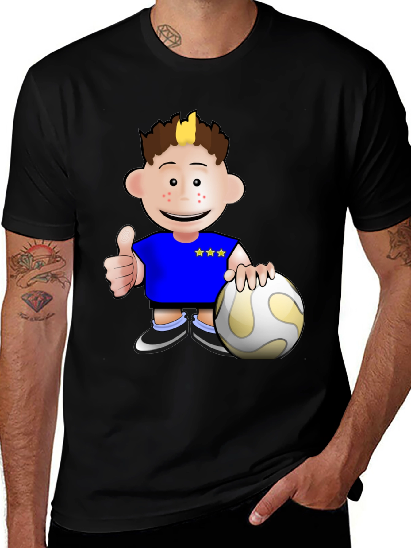 Variant 20 of Cartoon Soccer Player Graphic T-Shirt