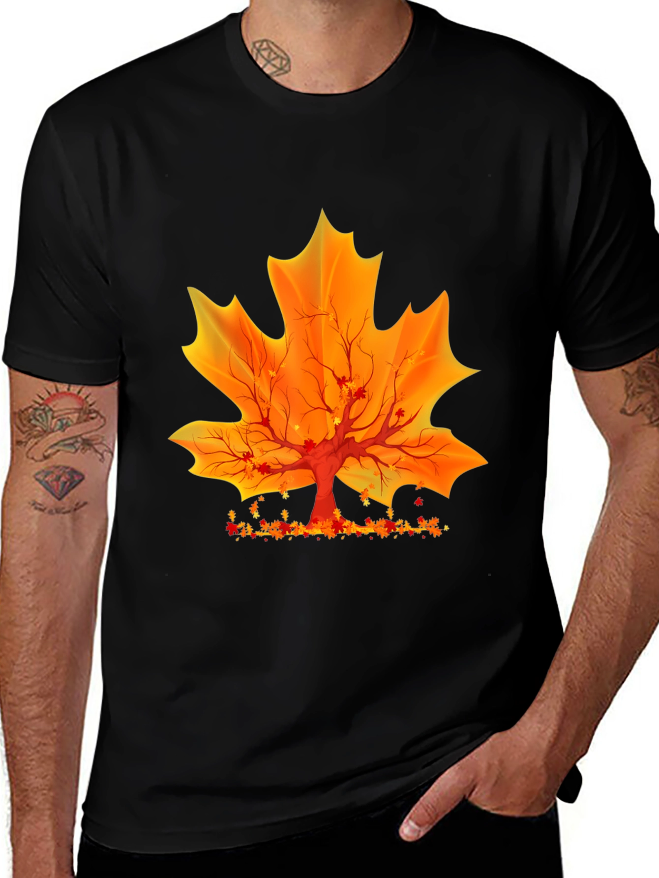 Variant 29 of Autumn Leaf Tree Graphic Tee - Stylish Fall Apparel