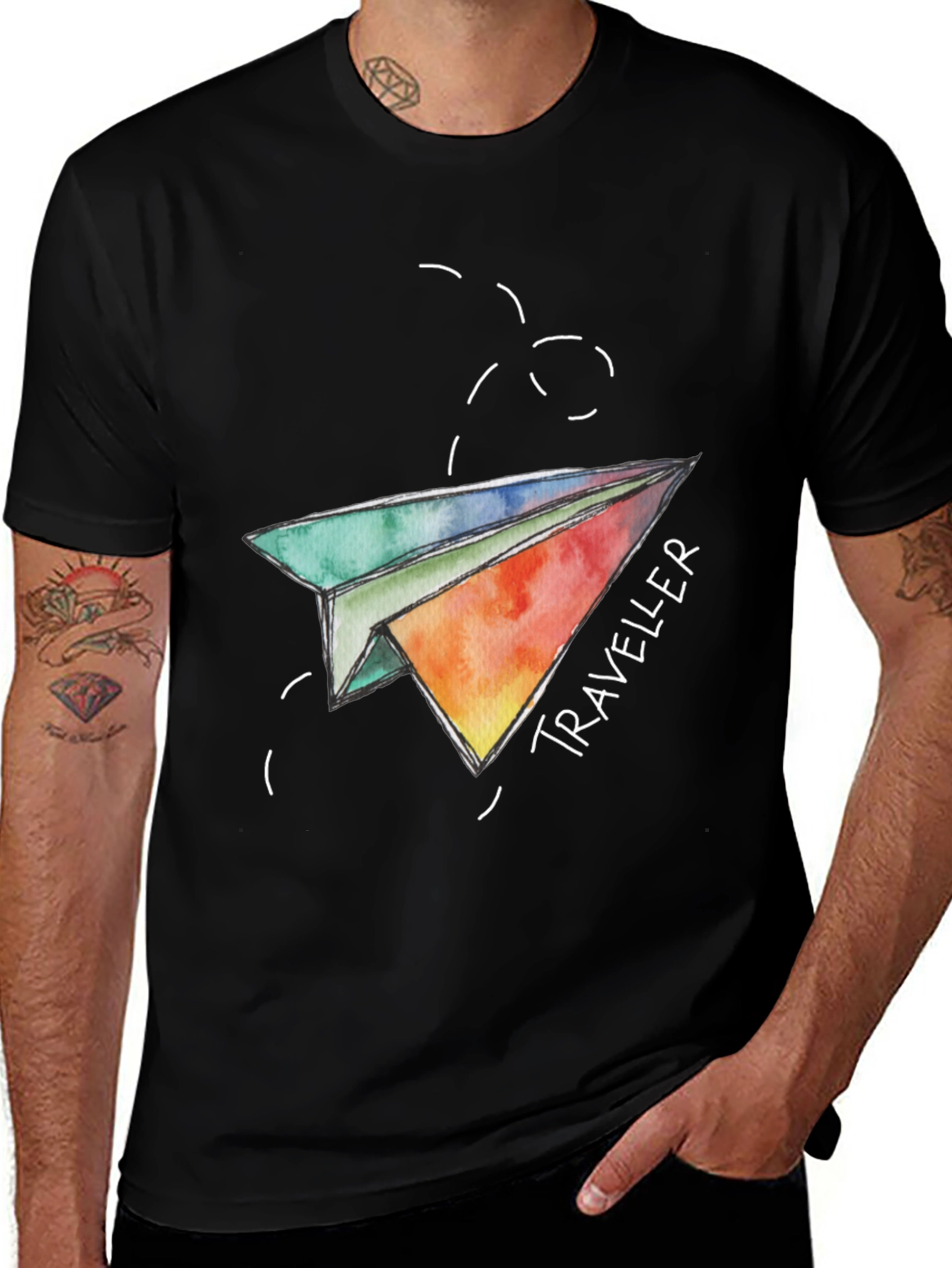Variant 17 of Traveler Paper Airplane Graphic Tee