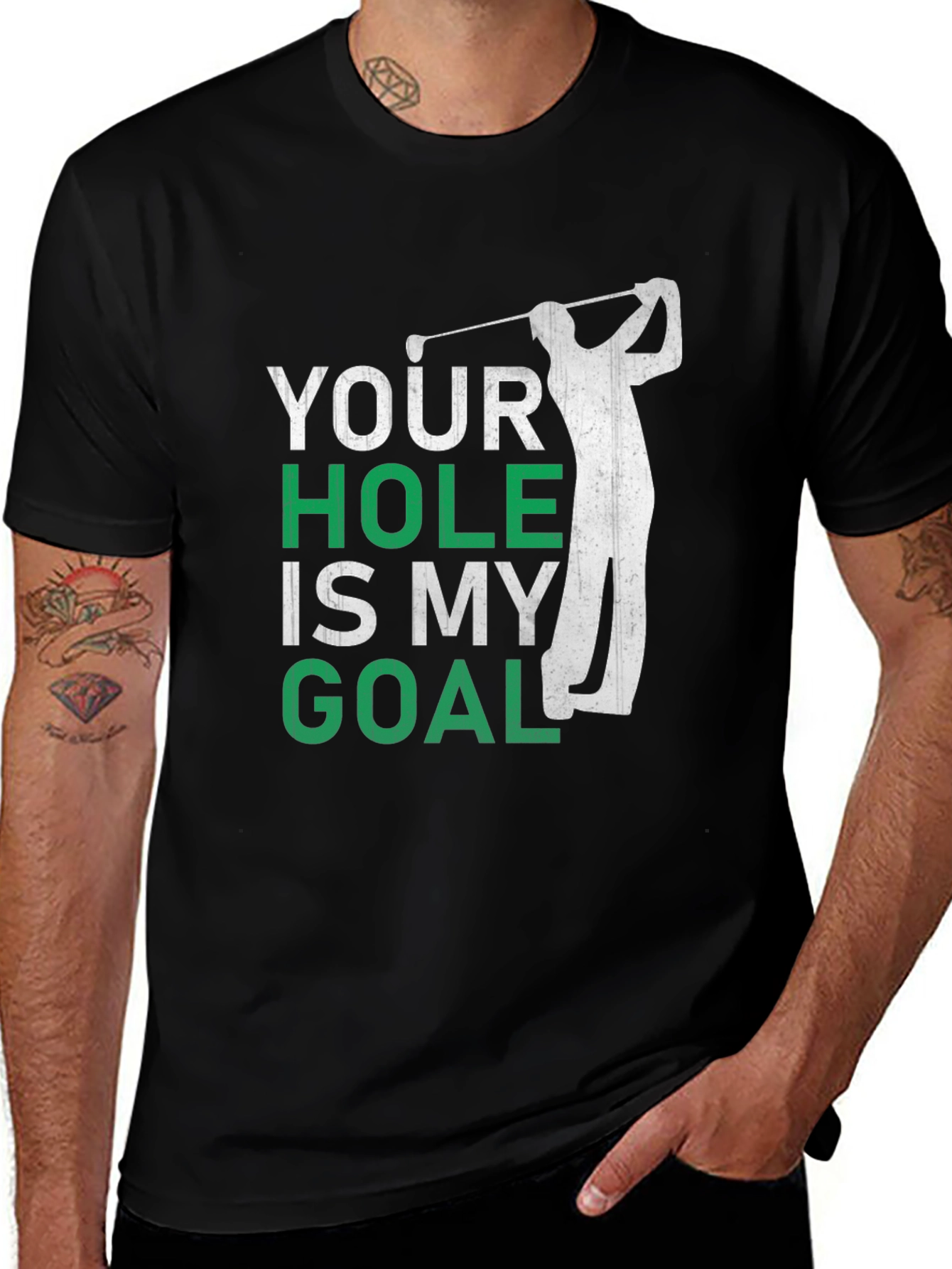 Variant 15 of Funny Golf T-Shirt - Your Hole is My Goal Tee