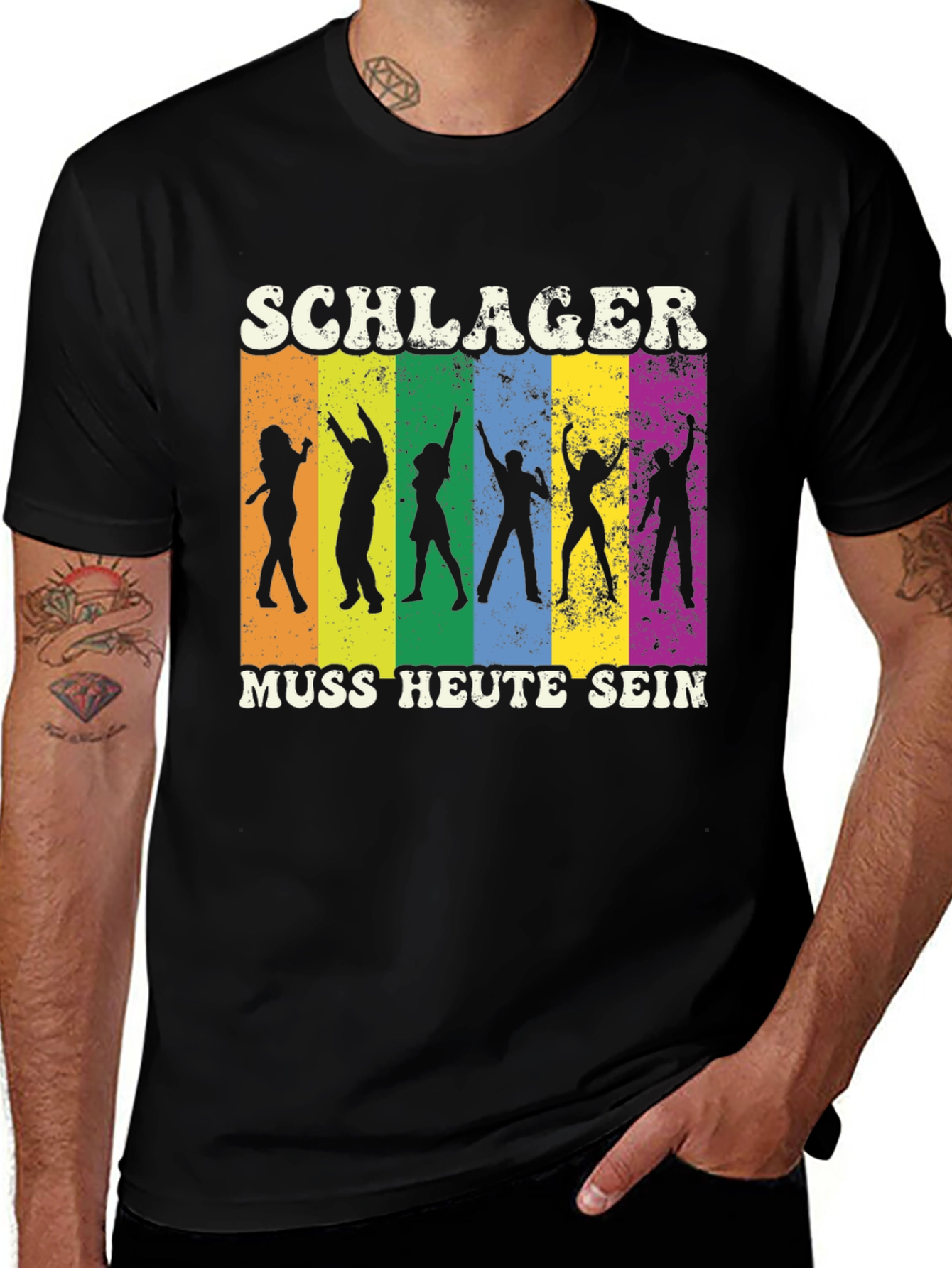 Schlager Muss Heute Sein Black Graphic T-Shirt