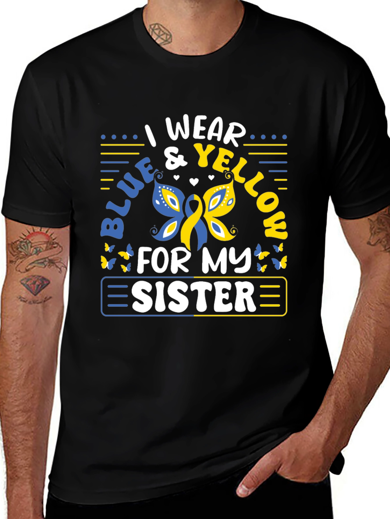 I Wear Blue & Yellow for My Sister T-Shirt