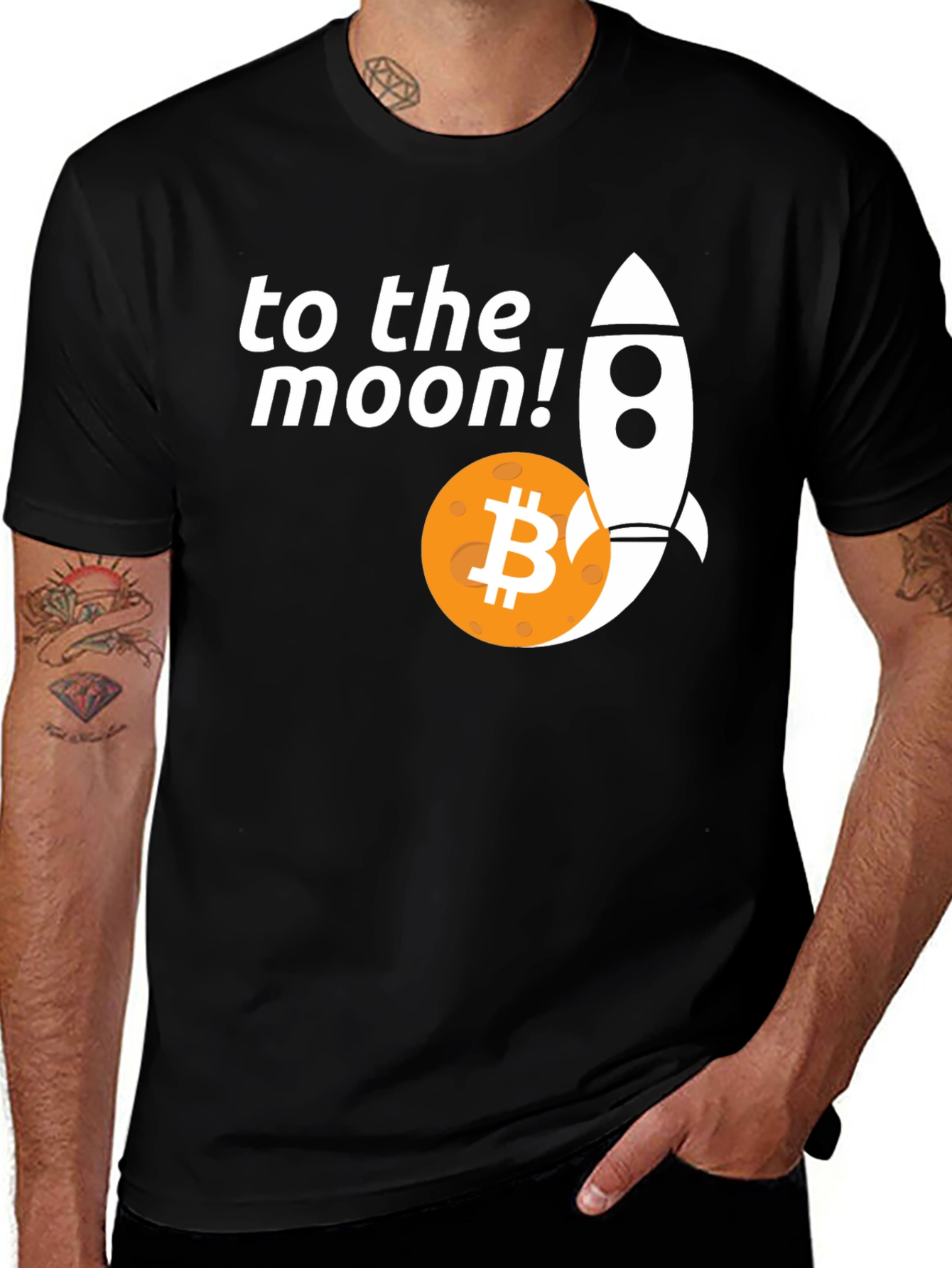 Bitcoin To The Moon T-Shirt - Crypto Rocket Tee