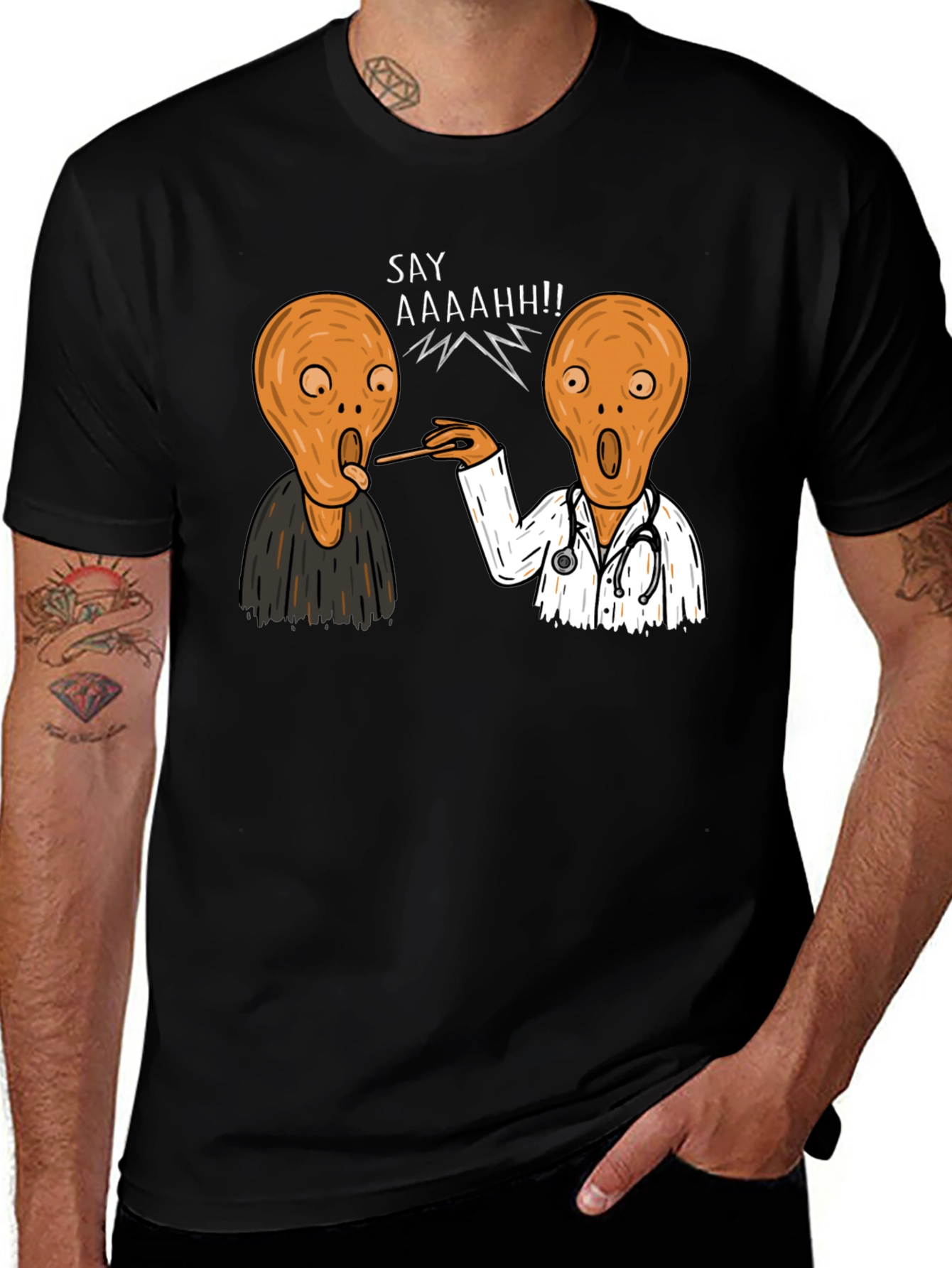 Variant 5 of Say Aaaahh!! Graphic T-Shirt Funny Doctor Visit Tee