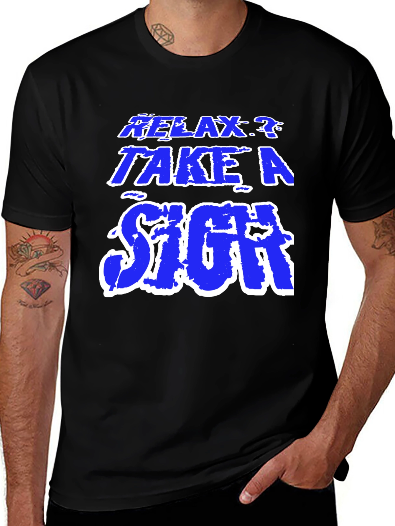 Variant 29 of Relax, Take a Sigh Graphic Tee - Comfort & Style