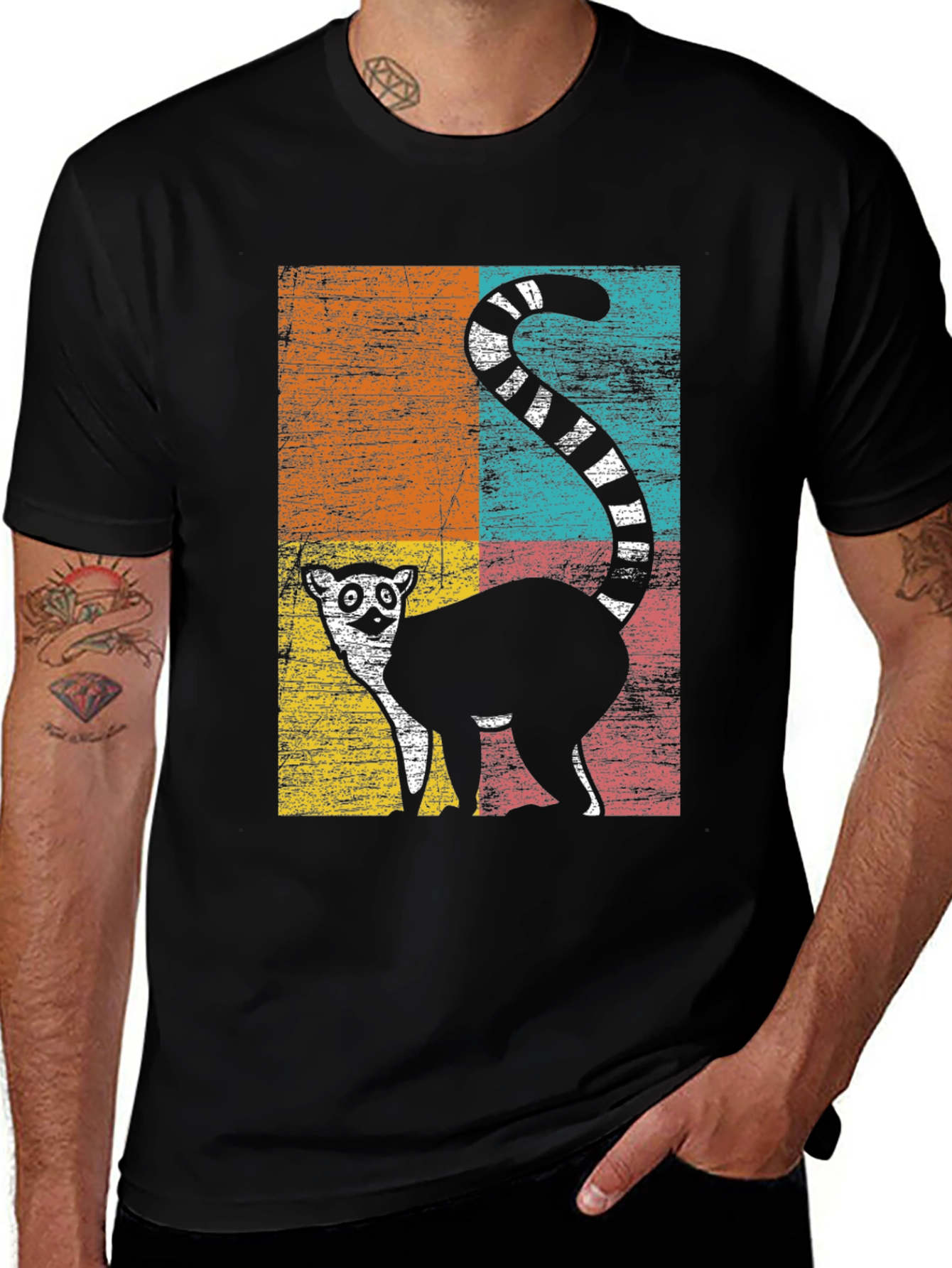 Variant 3 of Retro Lemur Graphic T-Shirt