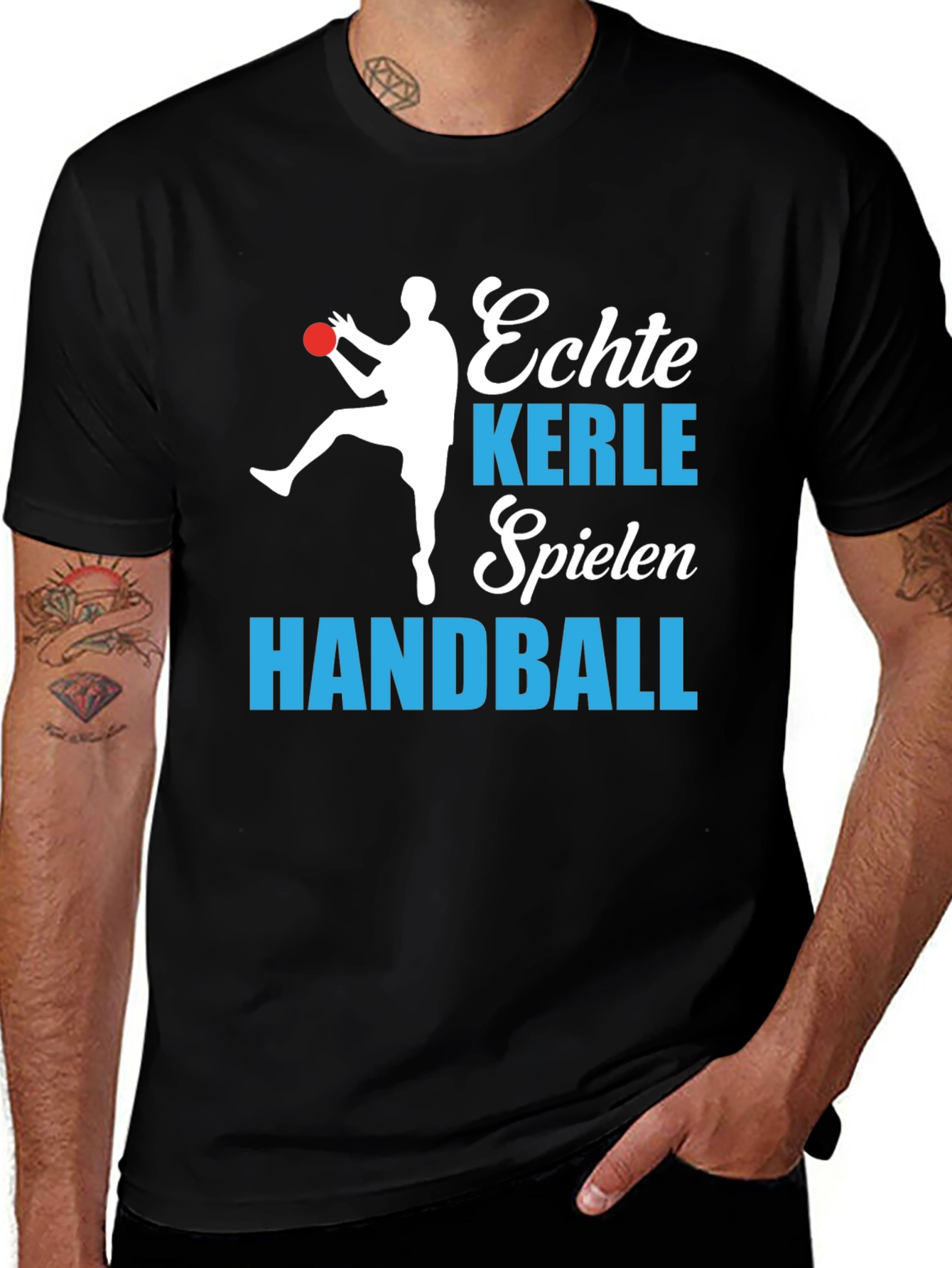 Variant 20 of Echte Kerle Spielen Handball Graphic T-Shirt