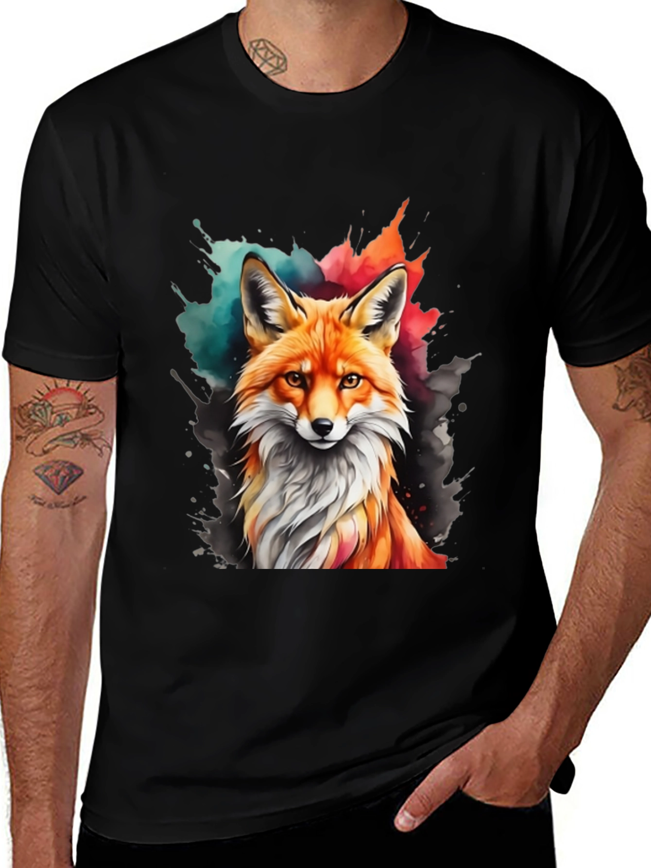 Variant 29 of Watercolor Fox Graphic Tee
