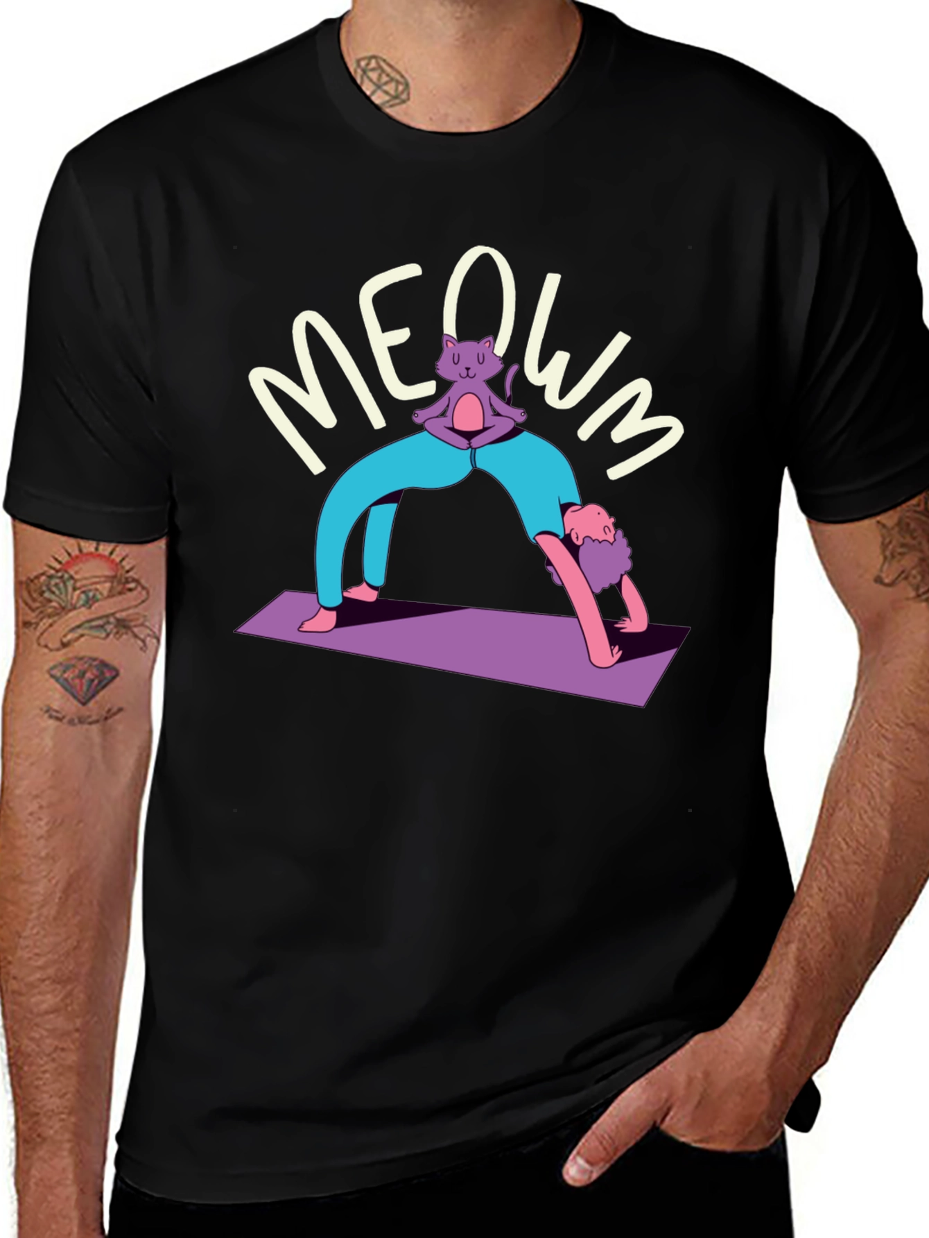 Variant 12 of Meowm Yoga T-Shirt - Funny Cat Lover Tee