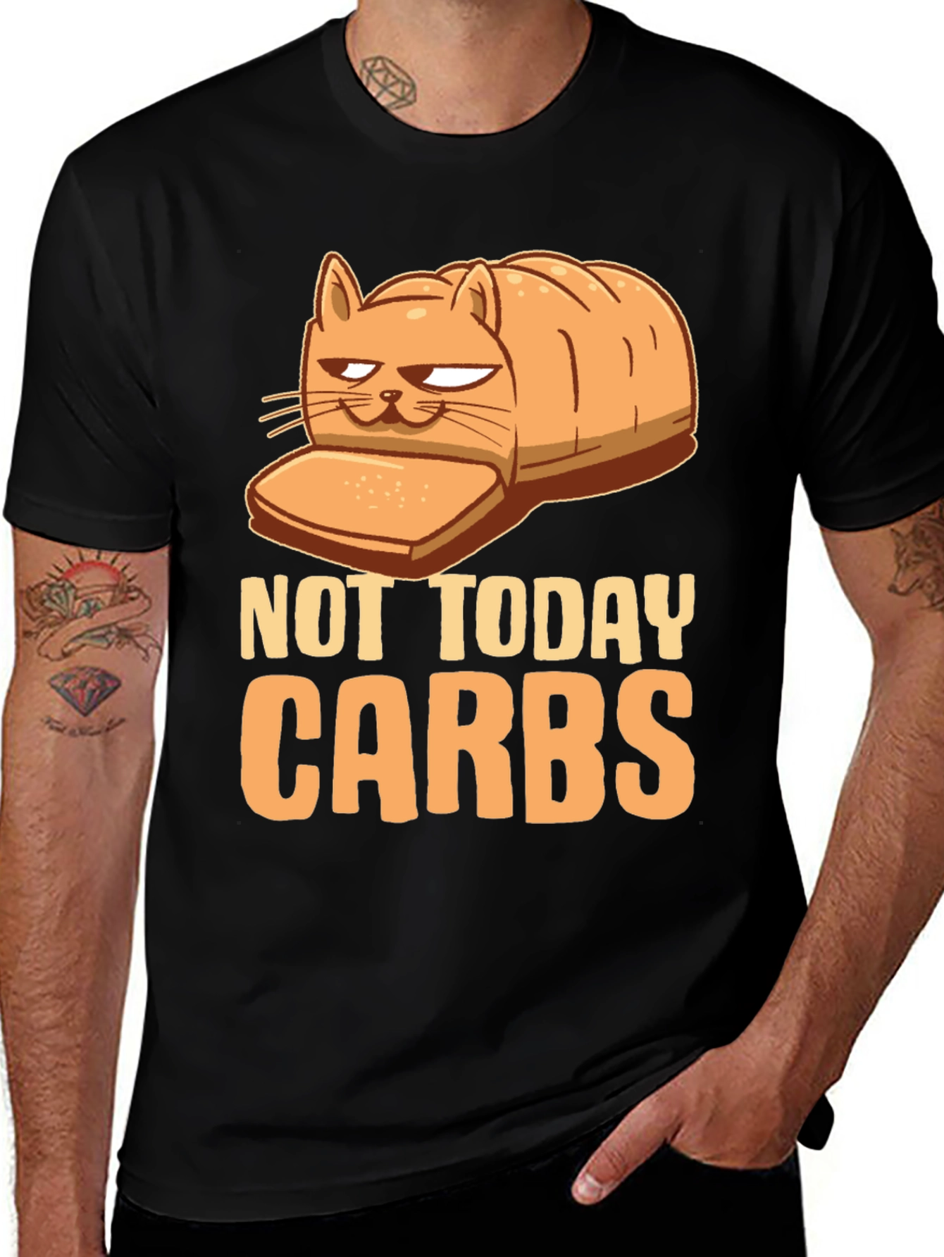 Variant 28 of Not Today Carbs Cat Bread T-Shirt