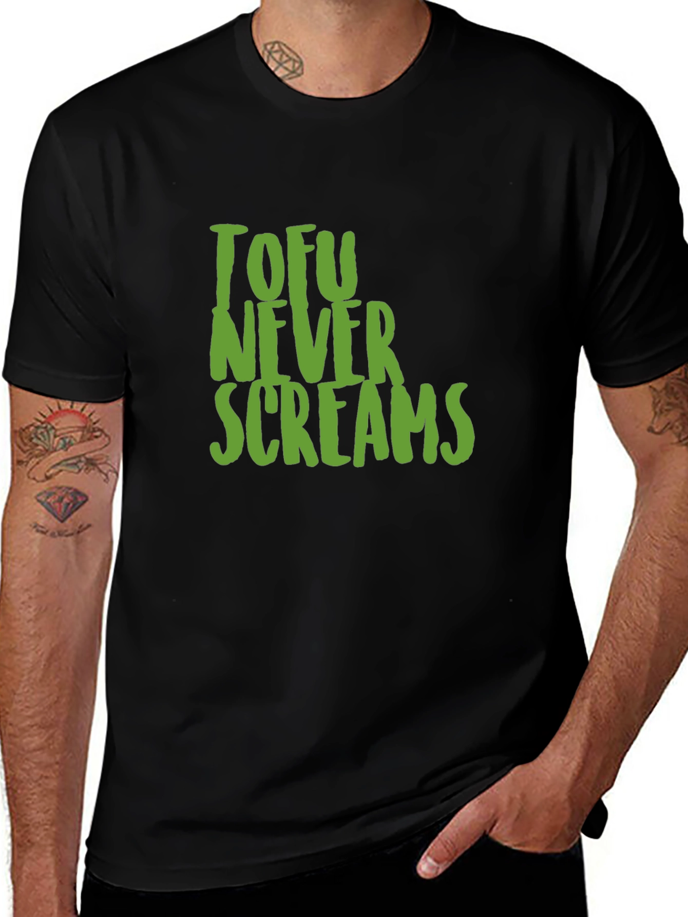 Variant 17 of Tofu Never Screams T-Shirt - Vegan Humor Tee