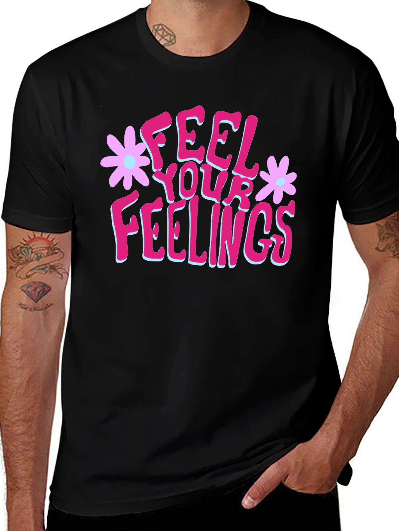 Variant 3 of Feel Your Feelings Graphic Tee - Black Unisex T-Shirt