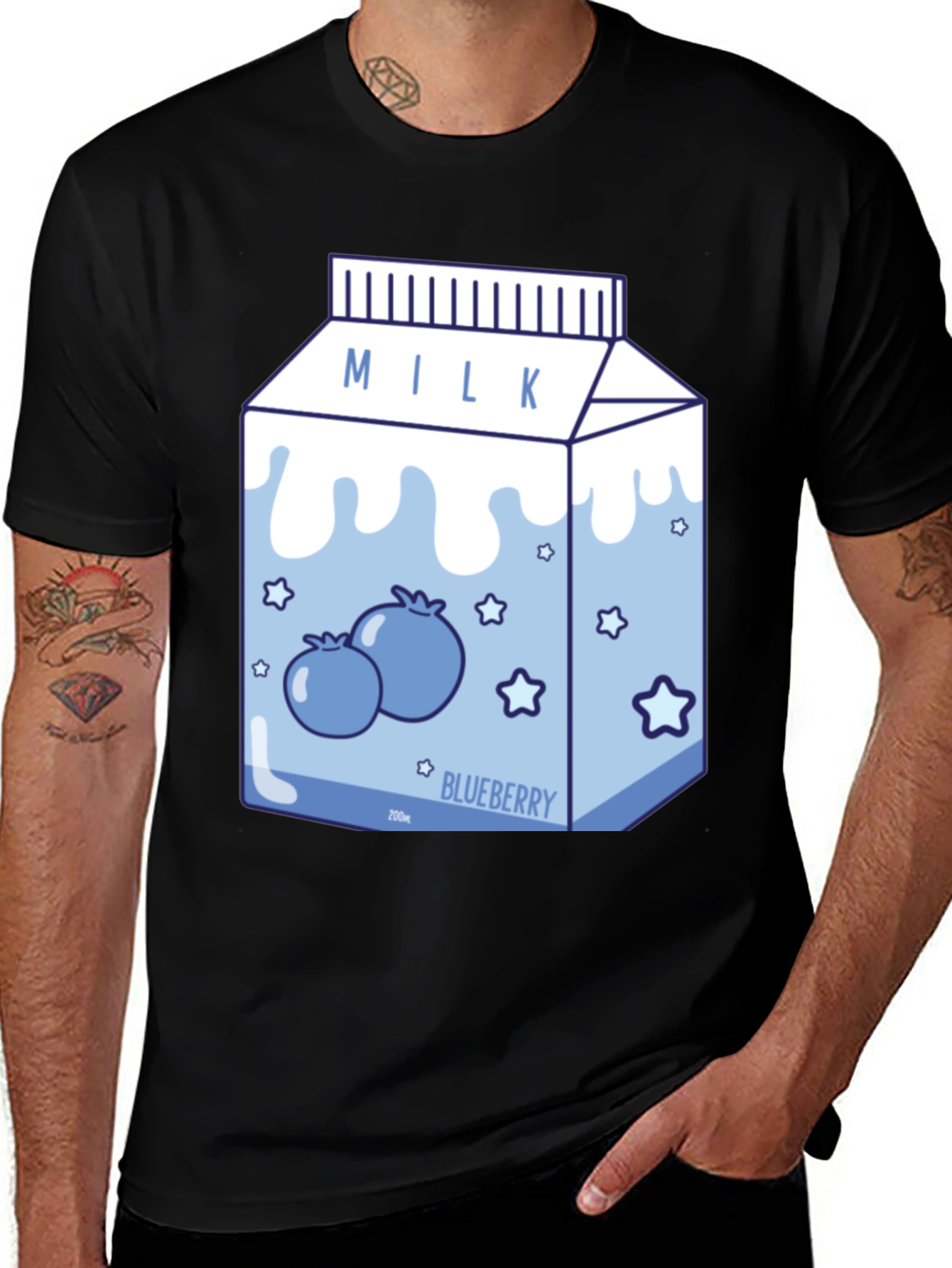 Variant 27 of Blueberry Milk Cartoon T-Shirt
