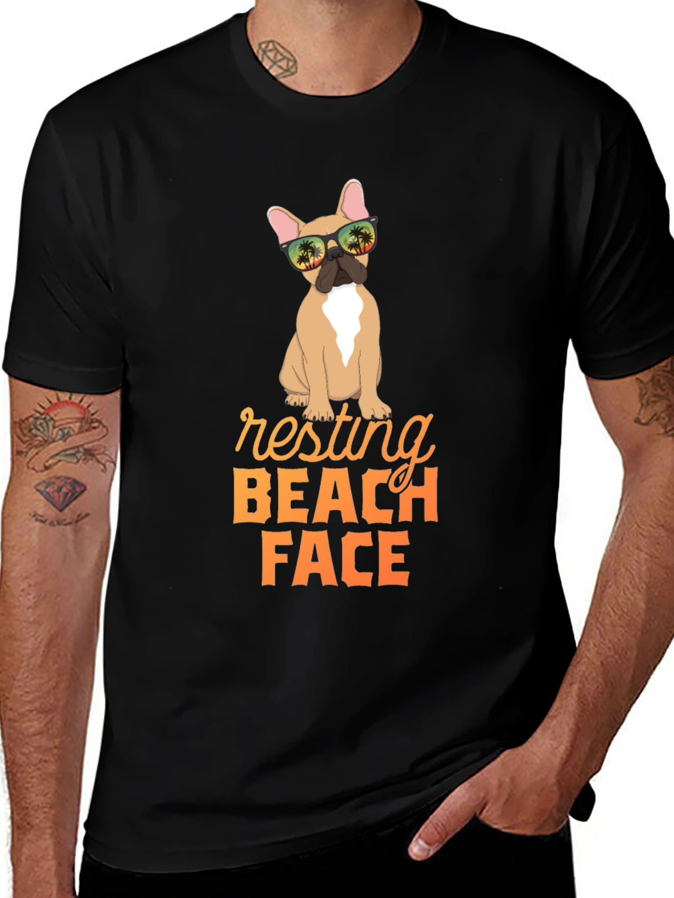 Variant 2 of Resting Beach Face Dog Graphic Tee