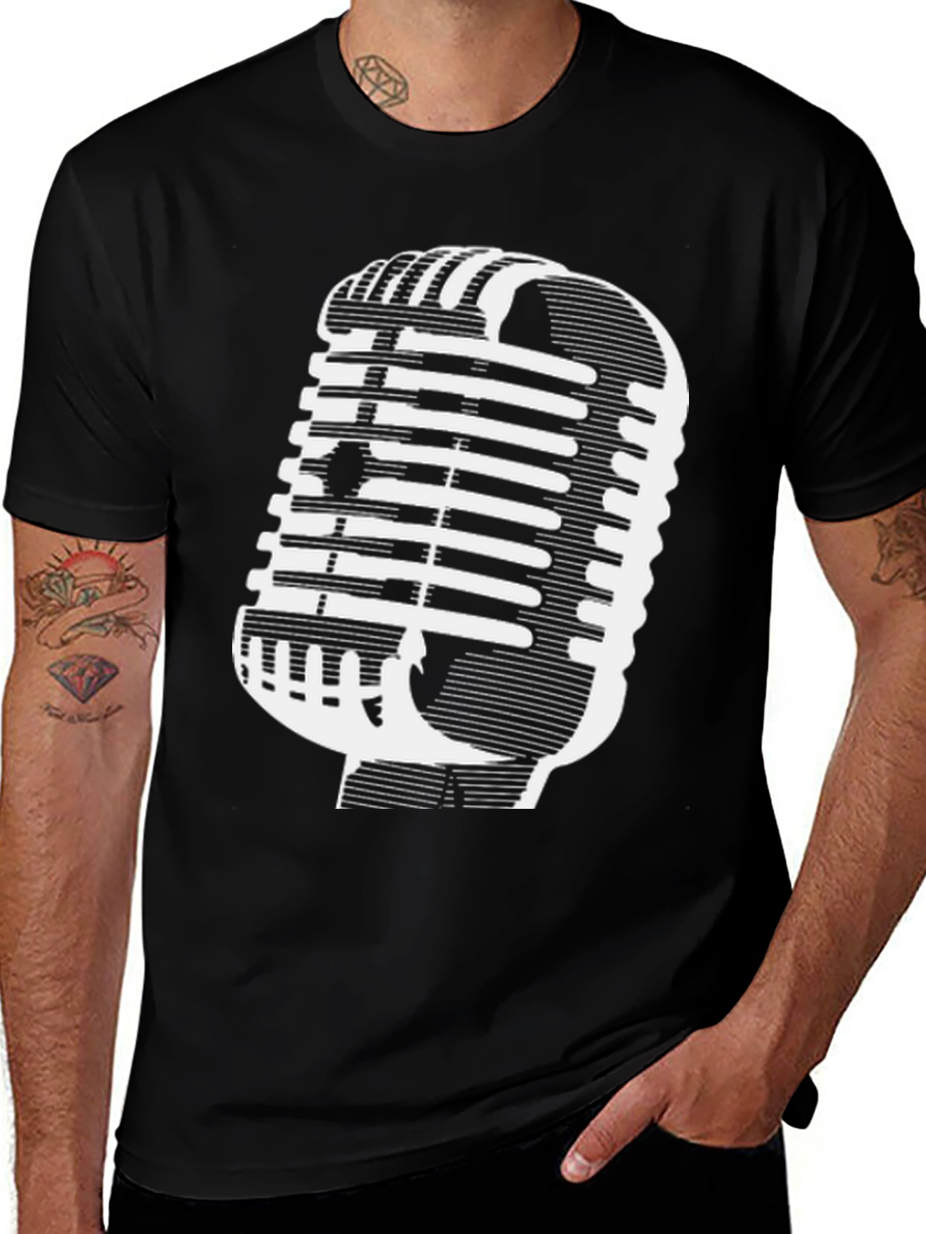 Variant 6 of Vintage Microphone Graphic Tee - Classic Style