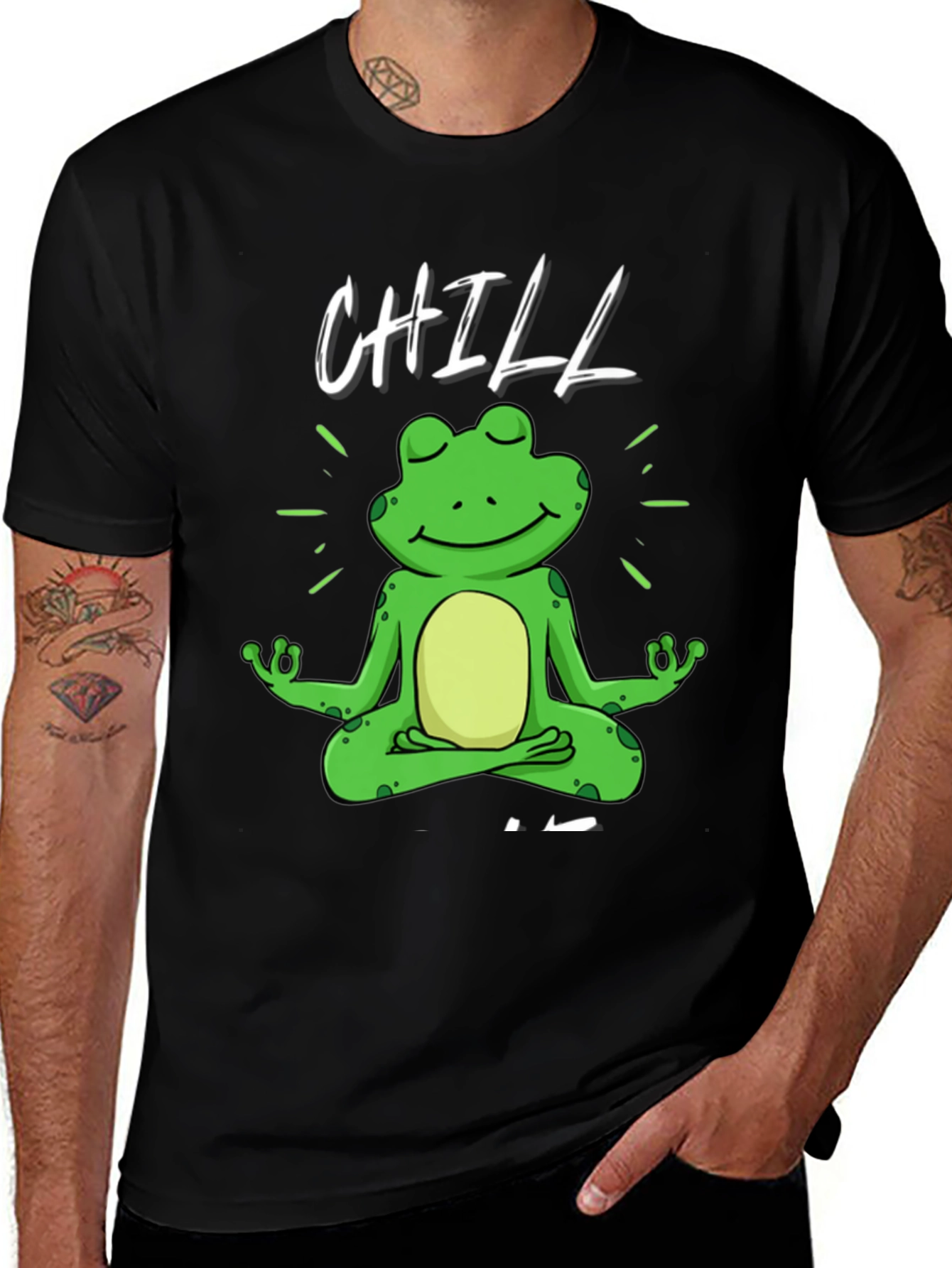 Variant 6 of Chill Frog Meditating Graphic T-Shirt