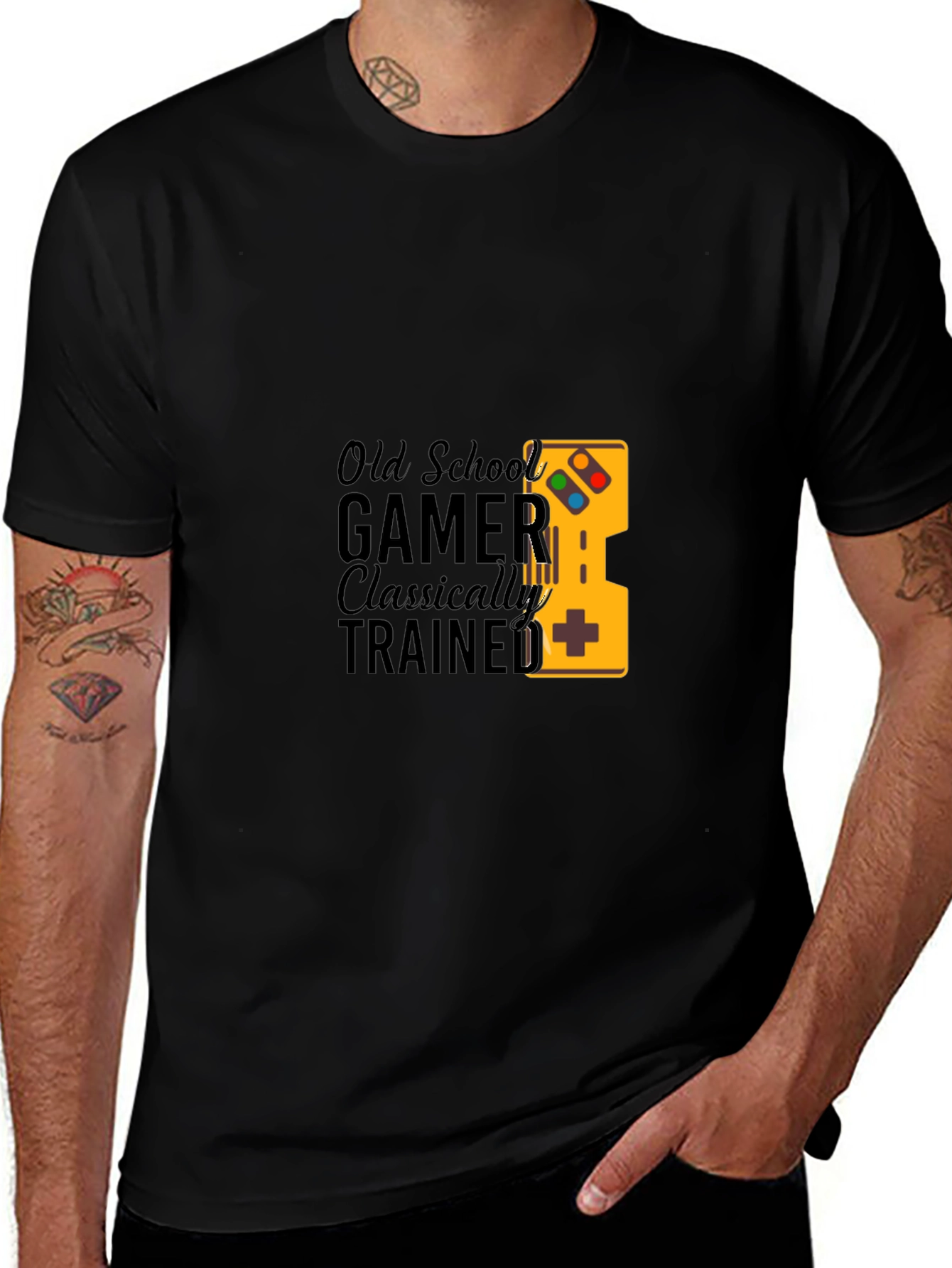 Variant 15 of Old School Gamer T-Shirt - Classically Trained