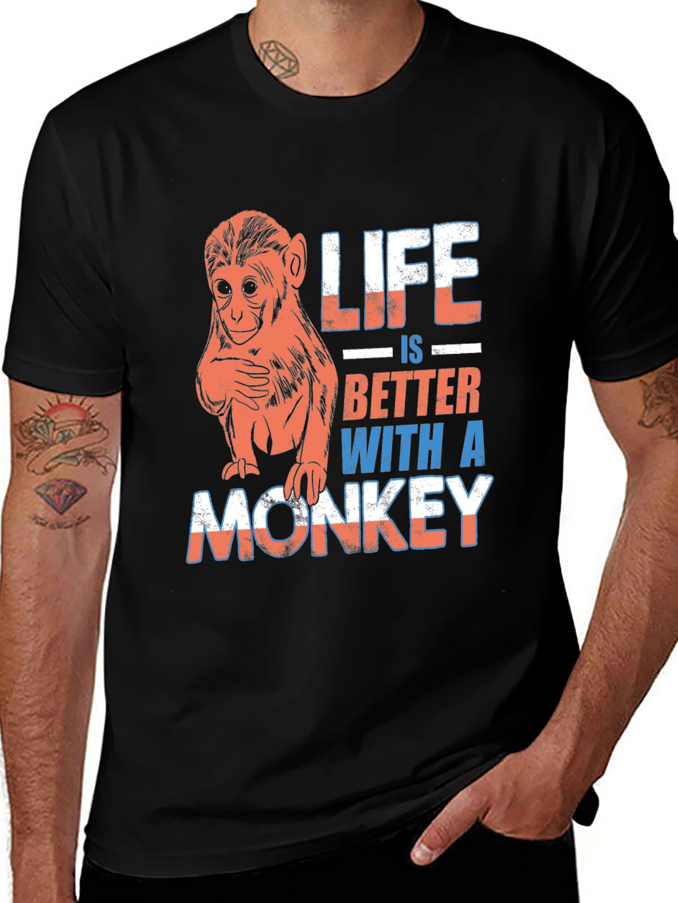 Variant 3 of Life is Better With A Monkey Graphic T-Shirt