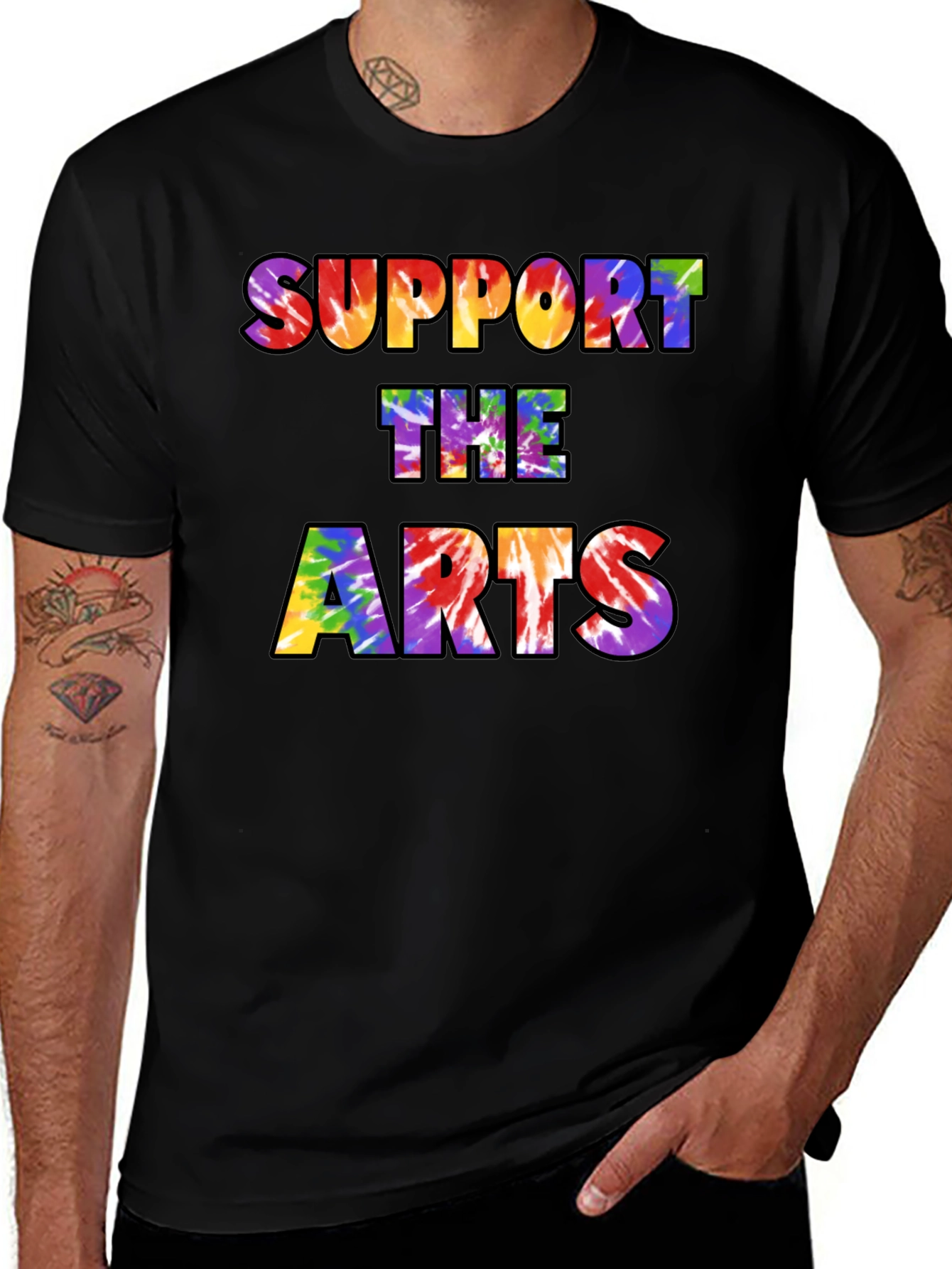 Variant 28 of Support the Arts Tie Dye Graphic Tee