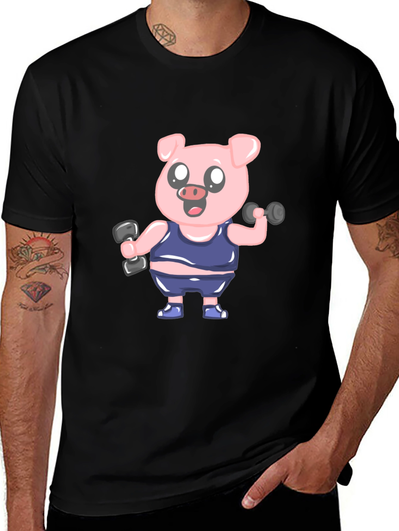Variant 29 of Weightlifting Pig T-Shirt