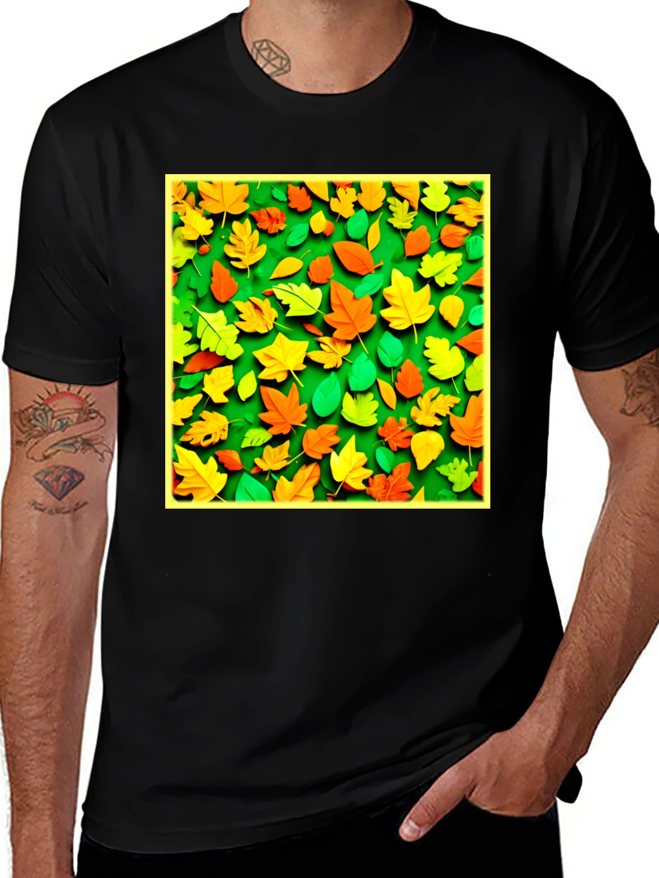 Variant 8 of Fall Leaves Pattern T-Shirt
