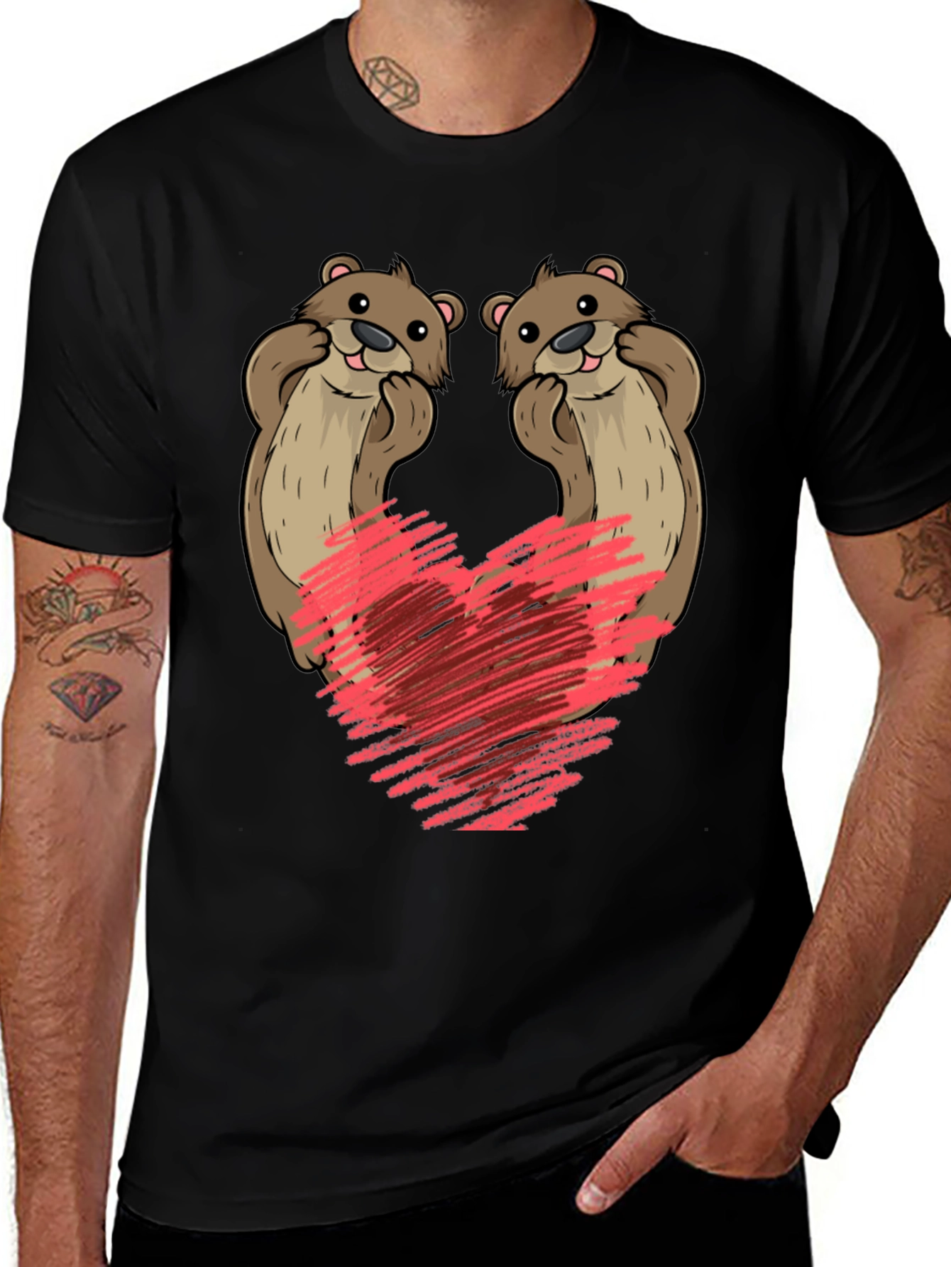 Variant 15 of Cute Otter Heart T-Shirt