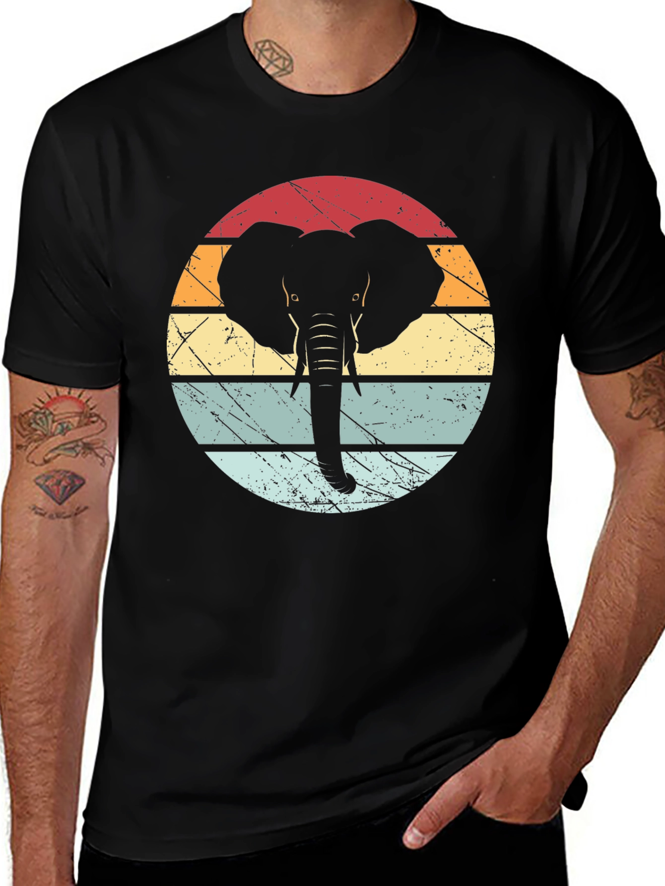 Variant 13 of Retro Elephant Graphic Tee - Stylish Animal Lover Shirt