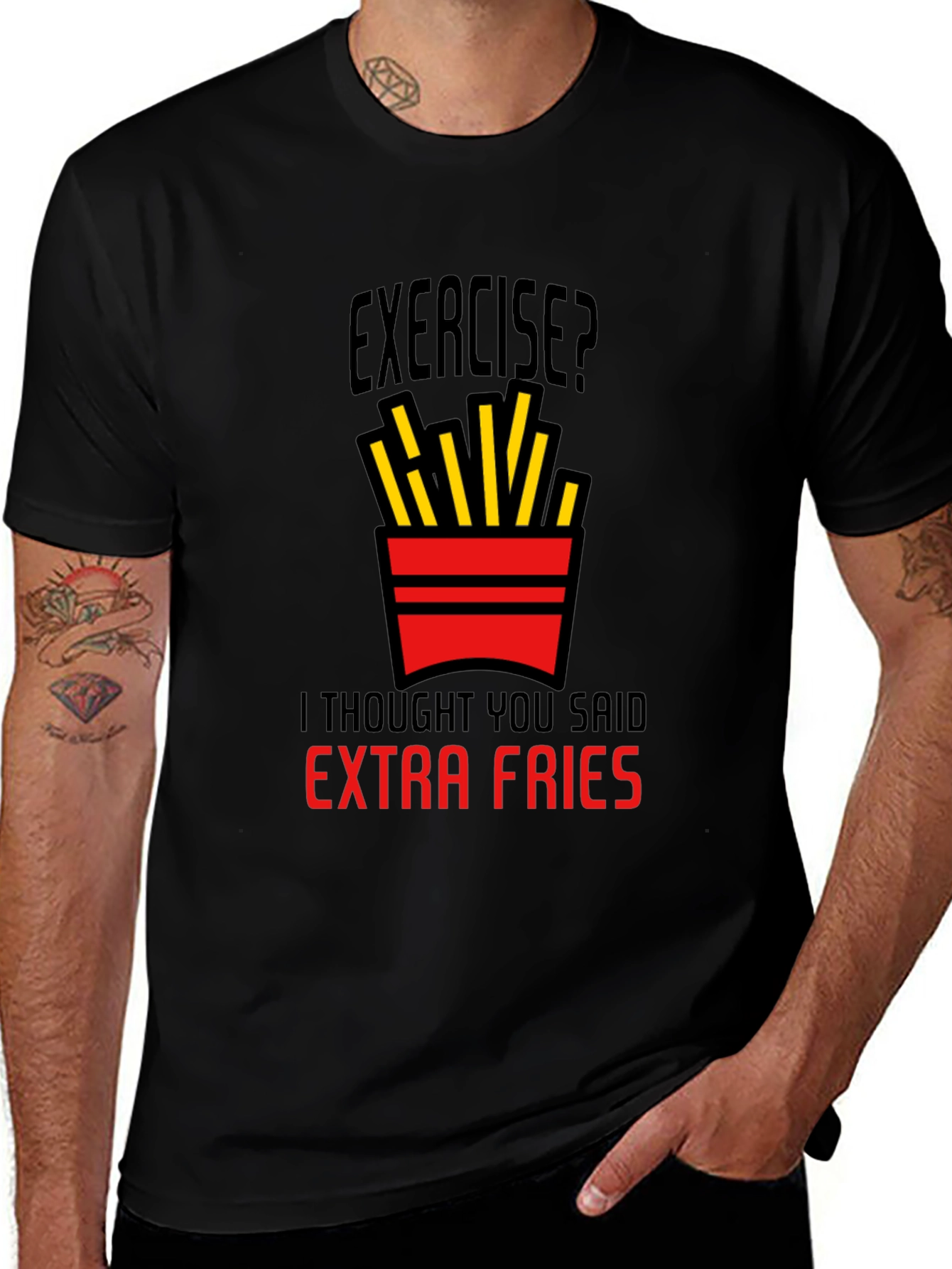 Variant 14 of Exercise? Extra Fries Graphic T-Shirt