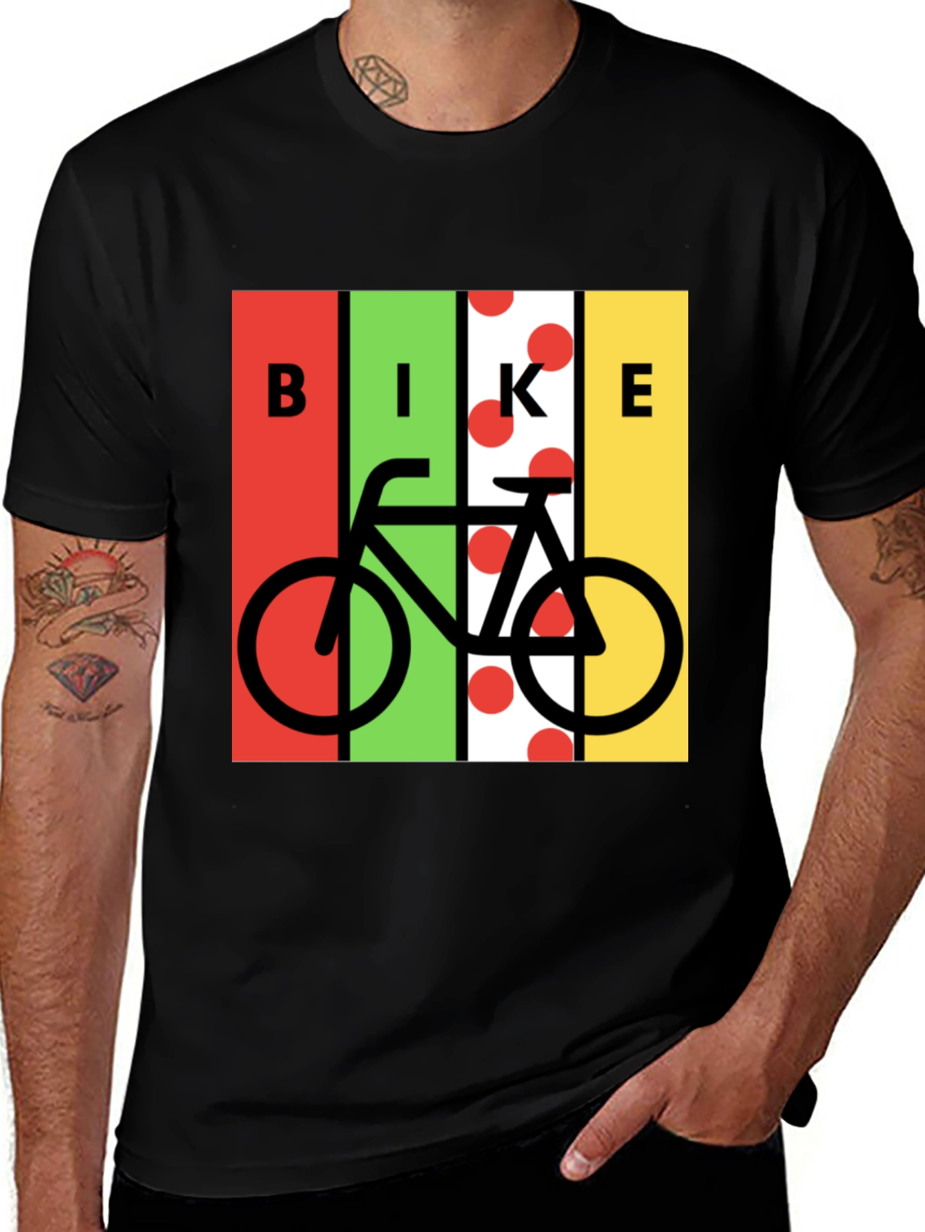 Variant 28 of Bike Graphic Tee - Black Cotton Blend