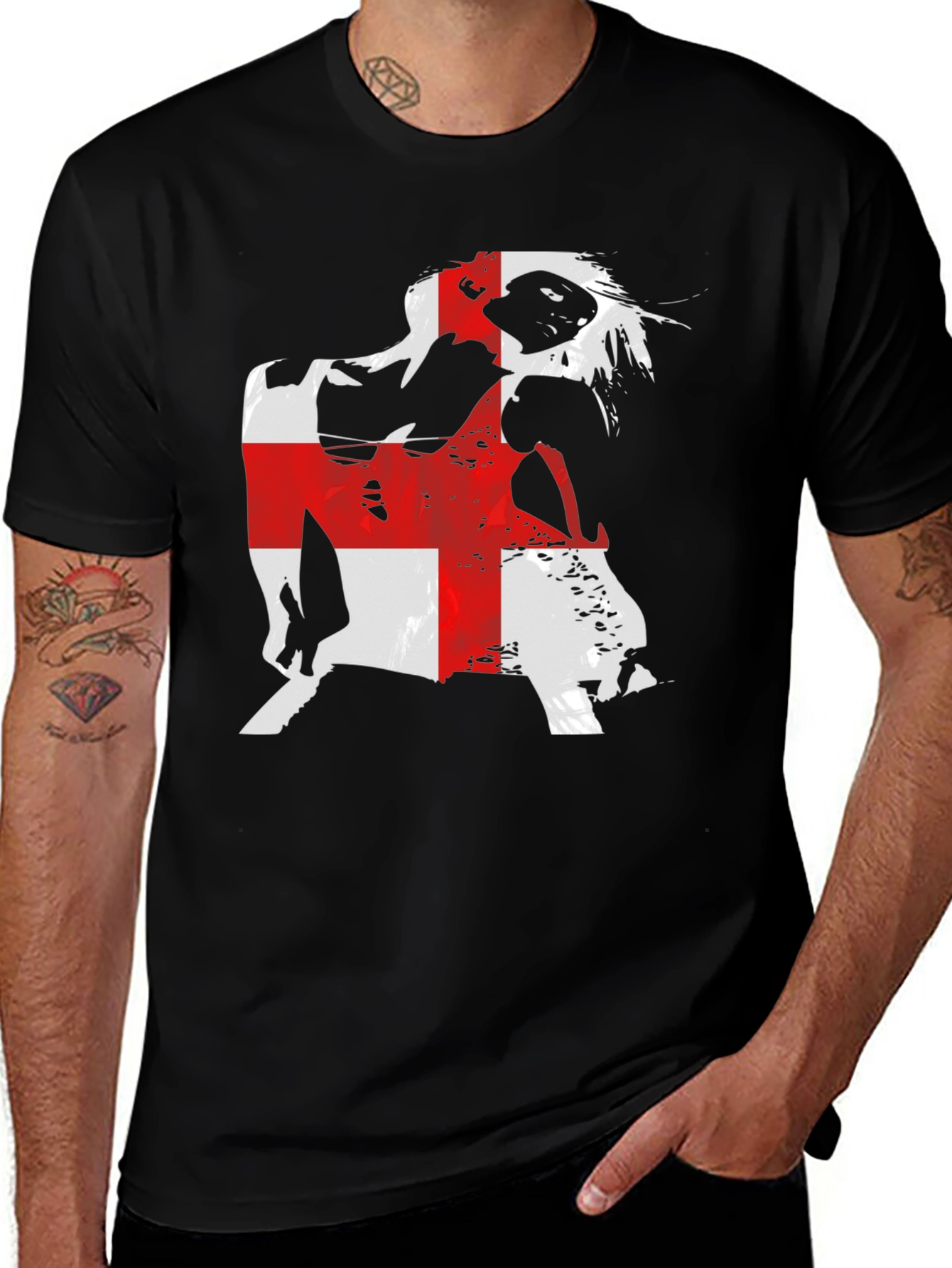 Variant 22 of England Flag Graphic Black T-Shirt