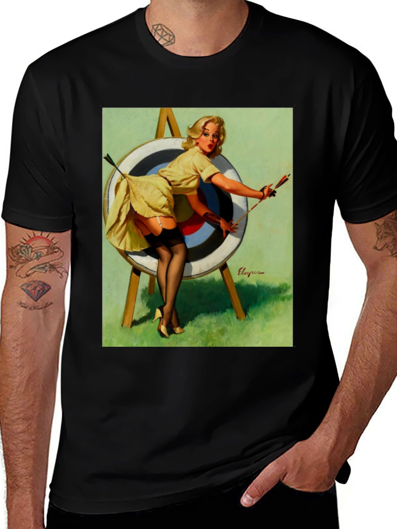 Variant 15 of Vintage Pin-Up Girl Archer T-Shirt